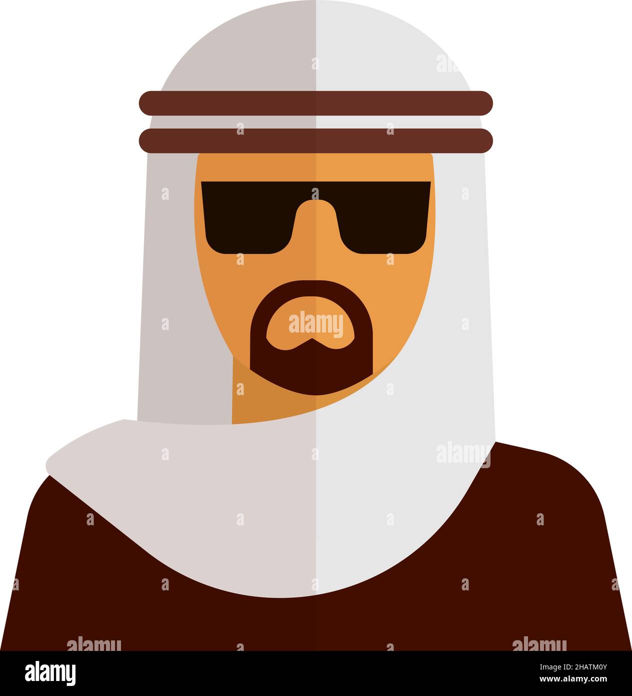 Avatar des muslimischen Geschäftsmannes. Flache Ikone der arabischen Person Stock Vektor