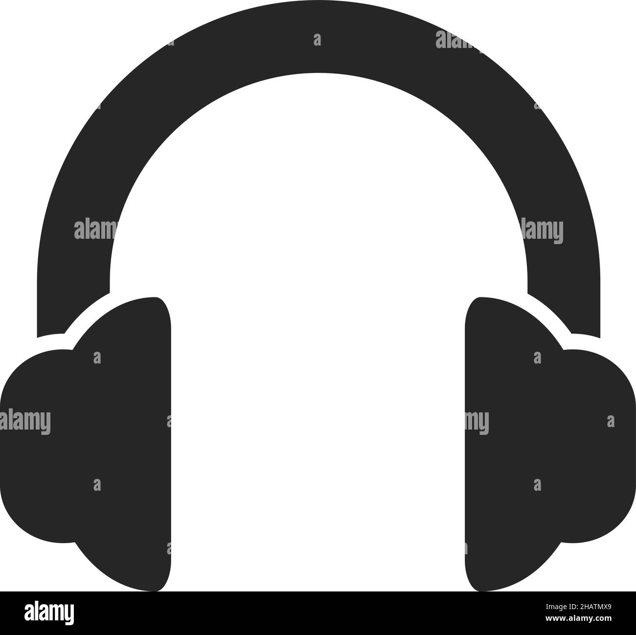 Kopfhörer-Symbol. Ohrhörer-Symbol in schwarzer Glyphe Stock Vektor