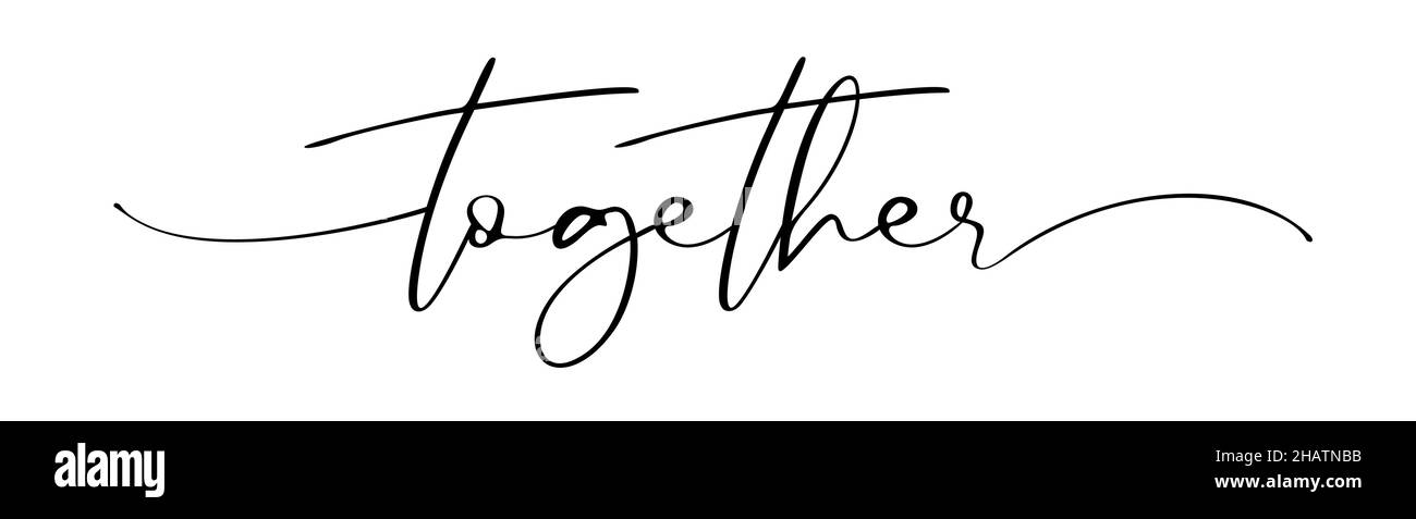 Bürsten Sie zusammen Kalligraphie Schriftzug Banner mit Swashes. Handschriftliche schwarze Vektor moderne Phrase isoliert auf dem weißen Hintergrund Stock Vektor