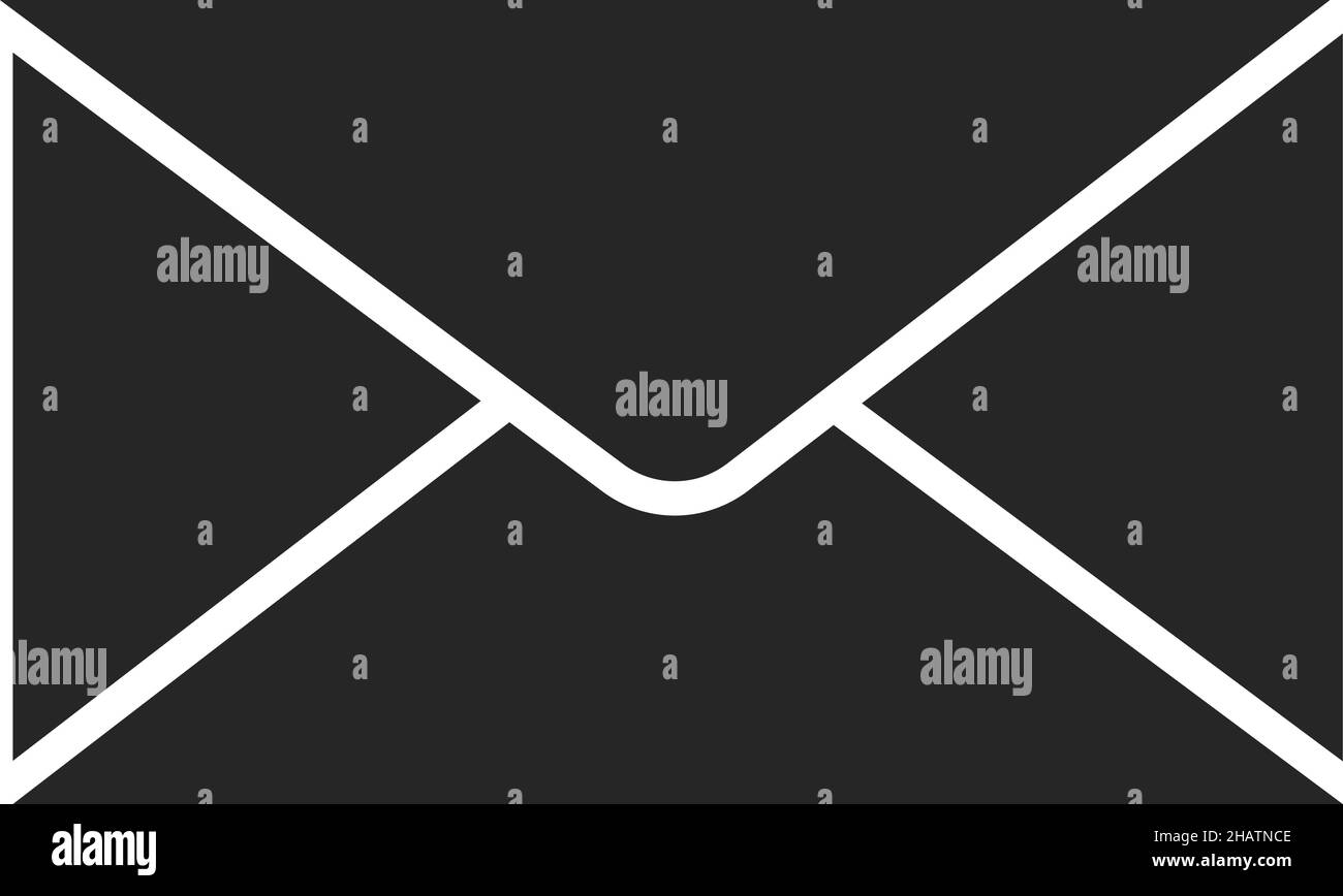 Schwarze Umschlagsilhouette. Postamt-Symbol. Postzeichen Stock Vektor