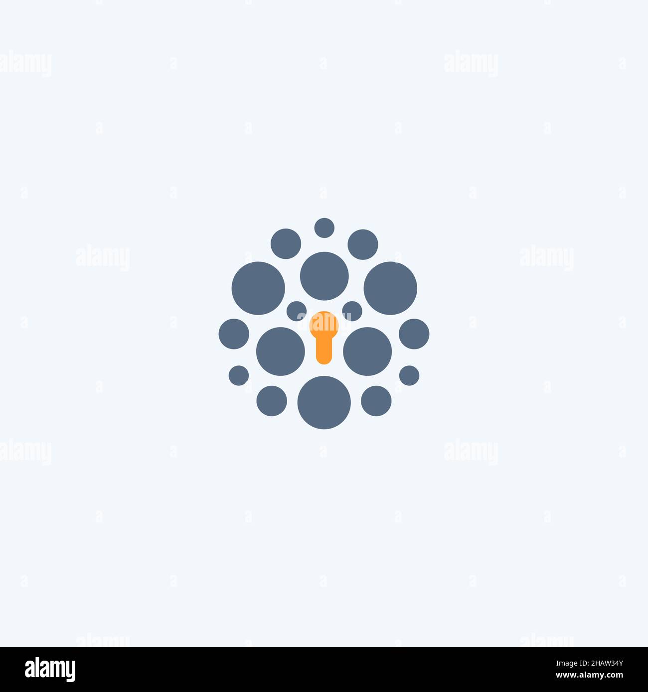 Keyhole abstraktes Logo, Smart-Lock-Symbol, Informationssymbol. Vektorgrafik. Stock Vektor