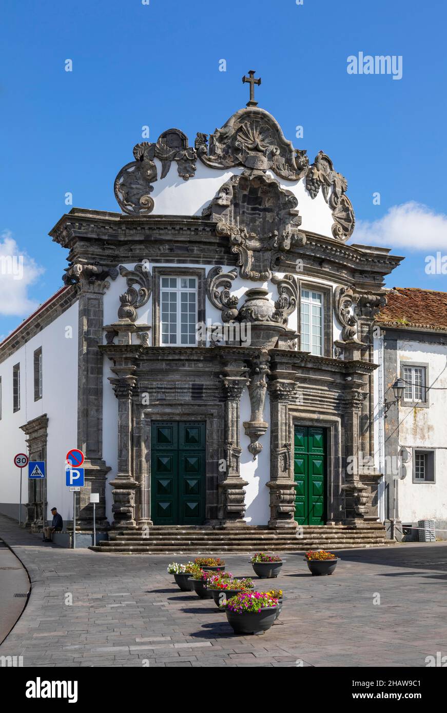 Kirche Espirito Santo, Ribeira Grande, Sao Miguel, Azoren, Portugal Stockfoto