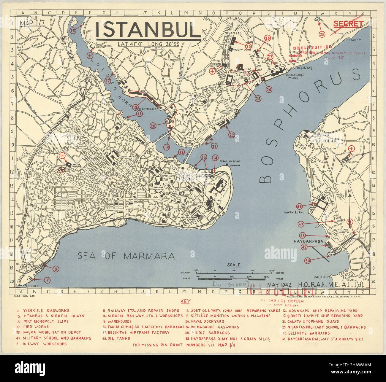 Konstantinopel Karte, Karte von Konstantinopel, Alte Konstantinopel Karte, Retro Konstantinopel Karte, Vintage Konstantinopel Karte, Alte Istanbul Karte, Türkei Karte Stockfoto