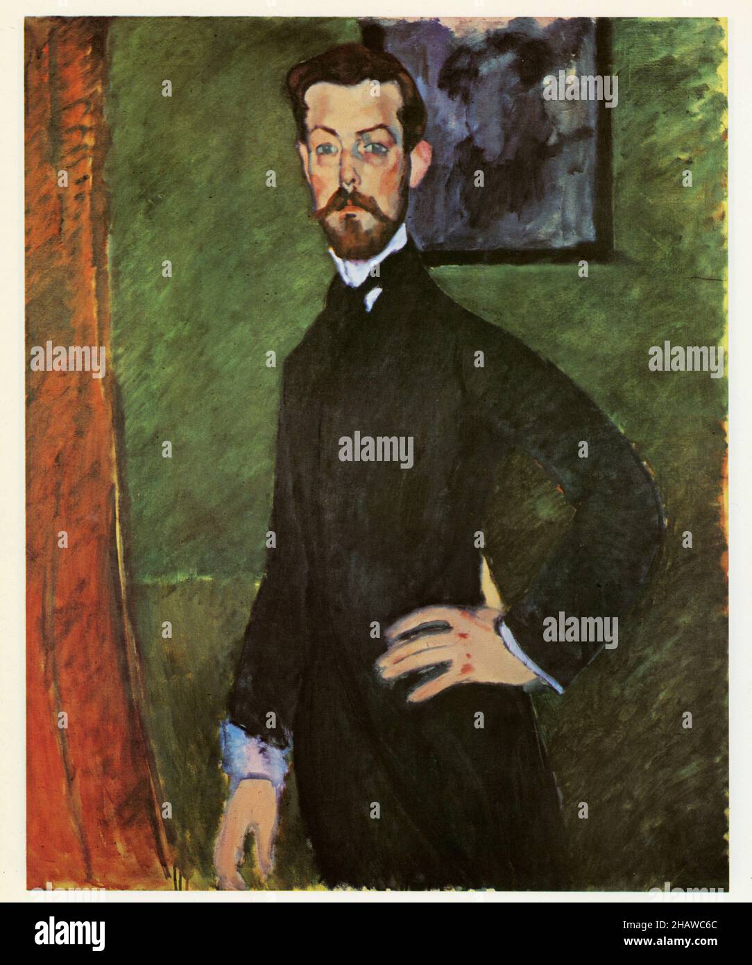 AMEDEO MODIGLIANI. Portrait de Paul Alexandre sur Fond vert. Stockfoto