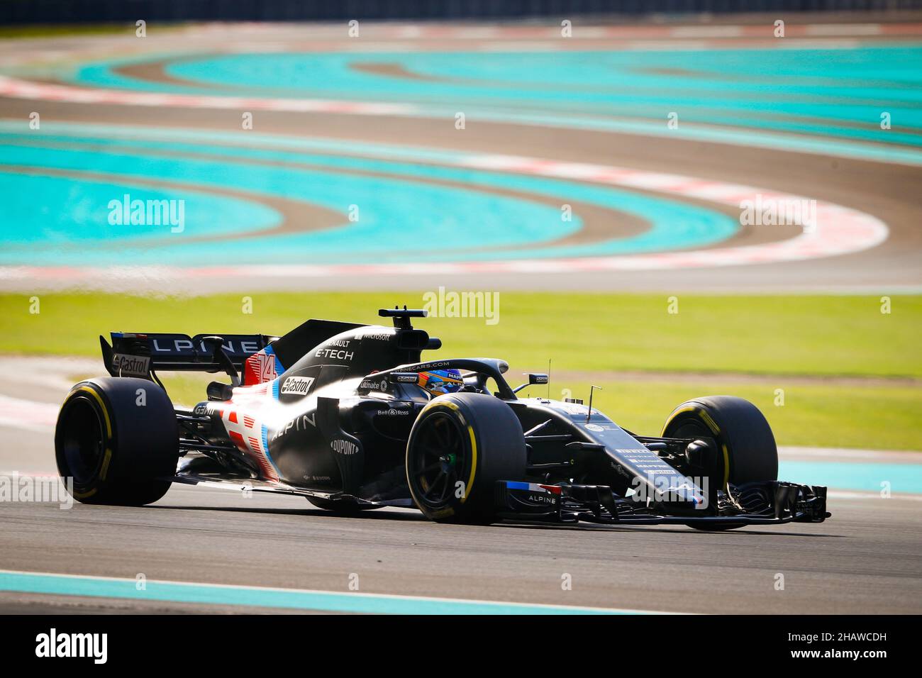 14 ALONSO Fernando (SPA), Alpine F1, Aktion während der 2021 Nachsaison-Tests vom 14. Bis 15. Dezember 2021 auf dem Yas Marina Circuit, auf der Insel Yas, Abu Dhabi - Foto: Antonin Vincent/DPPI/LiveMedia Stockfoto