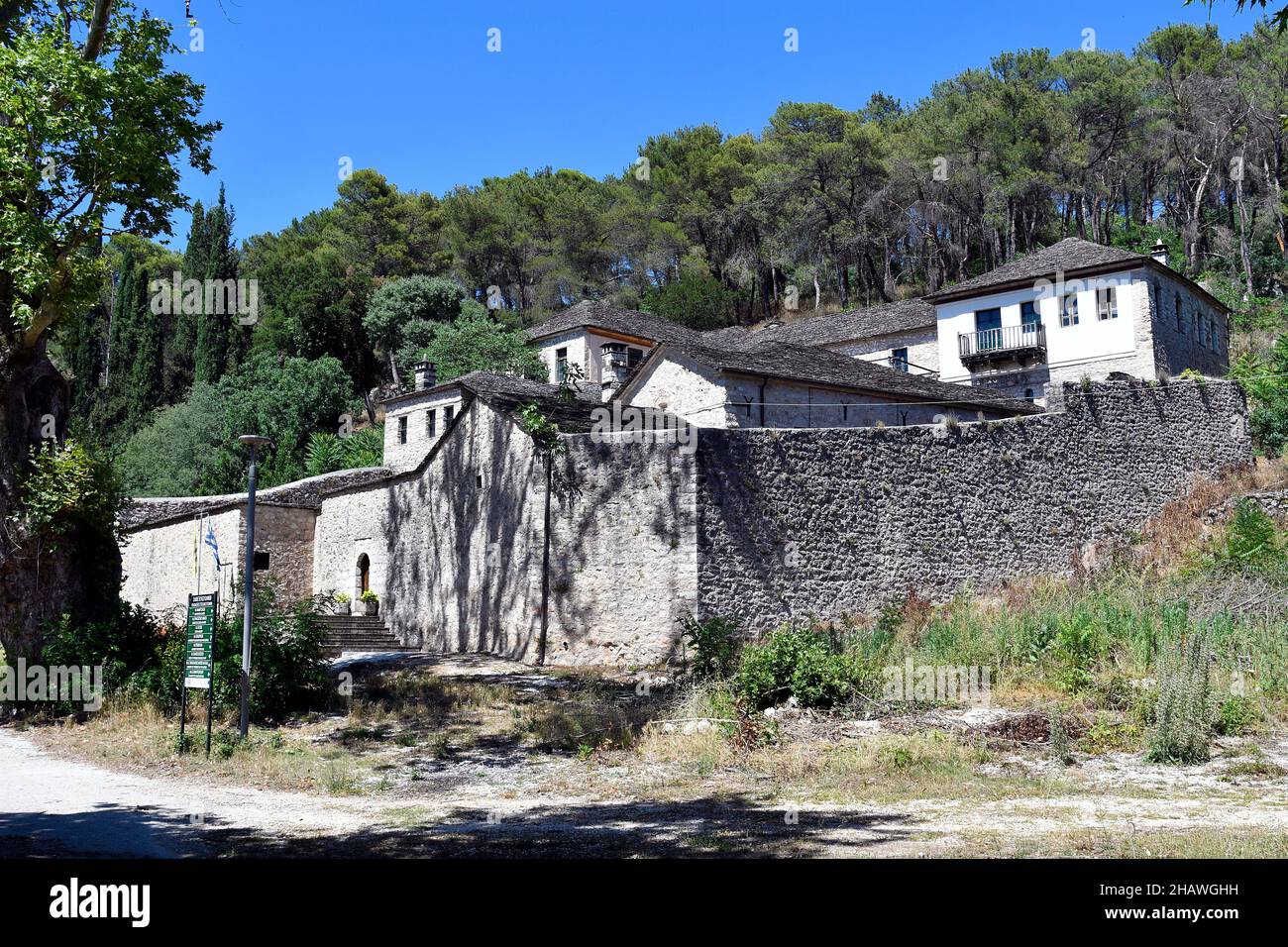 Ioannina, Teil des Klosters der Metamorphose auf der winzigen Insel im Pamvotis-See Stockfoto