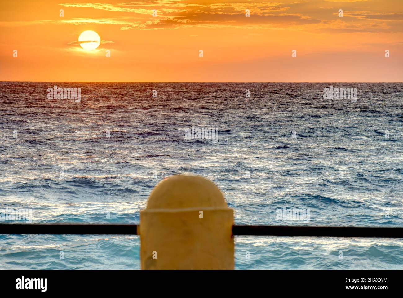 Sonnenuntergang auf Rhodos, HDR-Bild Stockfoto