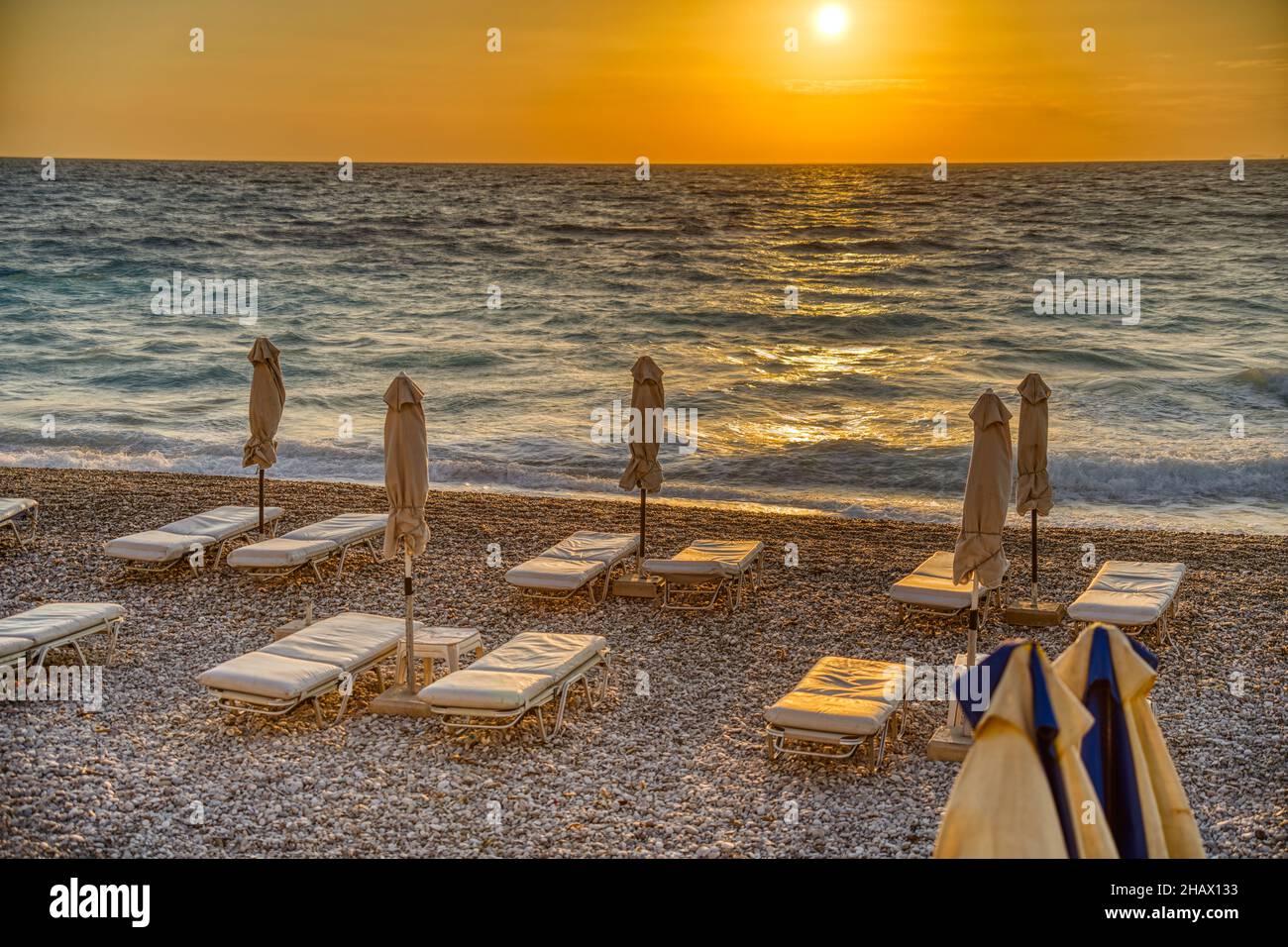 Sonnenuntergang auf Rhodos, HDR-Bild Stockfoto