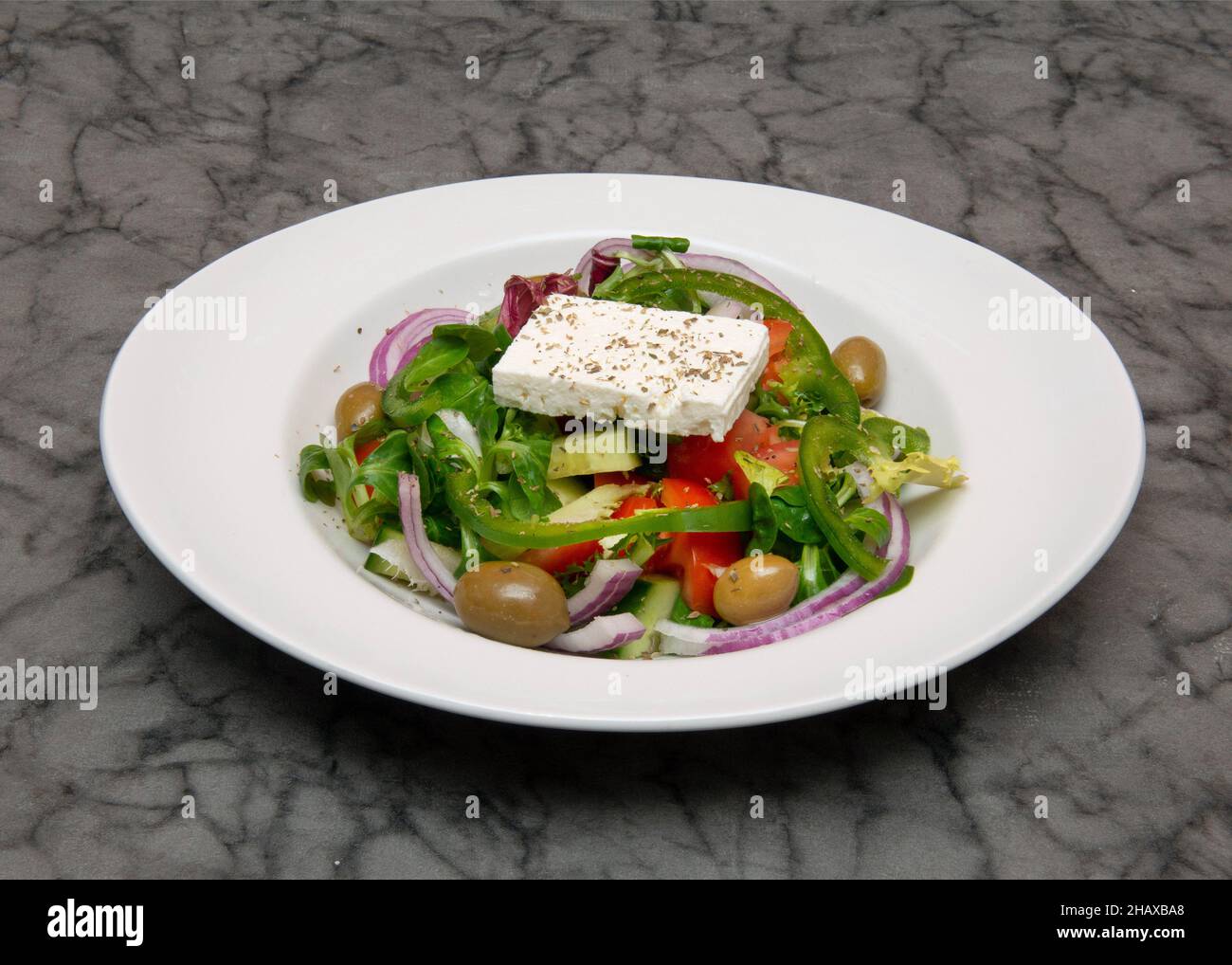 Griechischer Salat Griechisches Essen Stockfoto