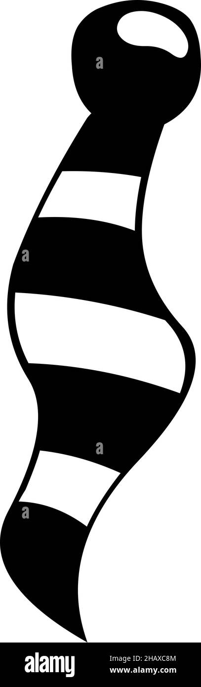 Vektor-Illustration einer schwarz-weiß gestreiften Krawatte Stock Vektor