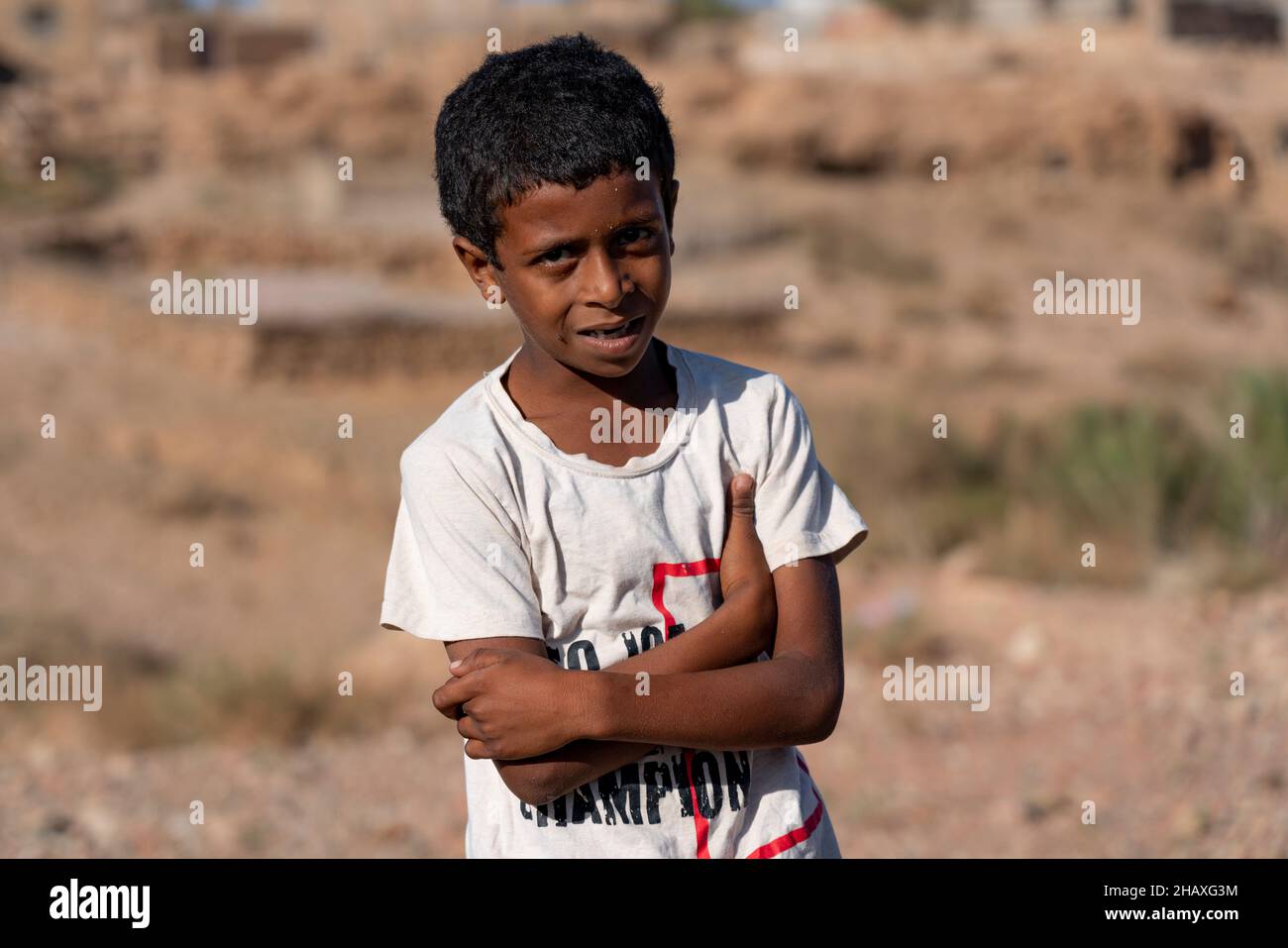 Arme, aber glückliche Kinder auf der Insel Socotra, Jemen, 18. Oktober 2021. (CTK Photo/Ondrej Zaruba) Stockfoto
