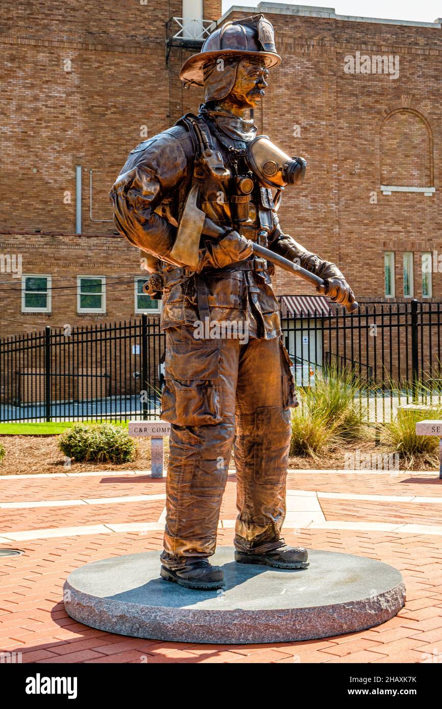 Firefighters Memorial, West 1st Street, Rome, Georgia Stockfoto