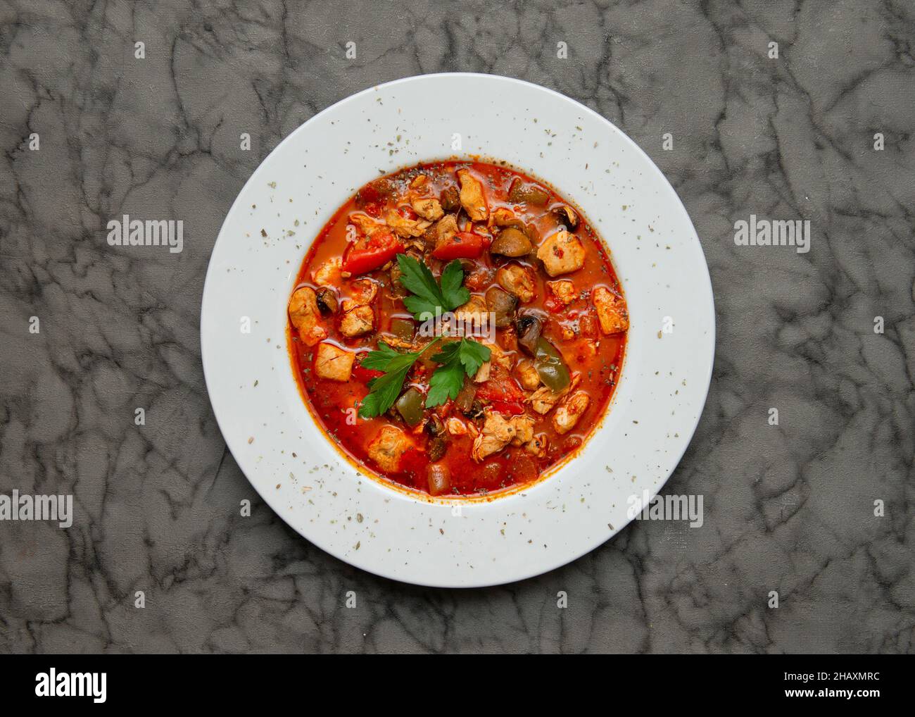 Hähnchenauflauf, türkische Küche Stockfoto
