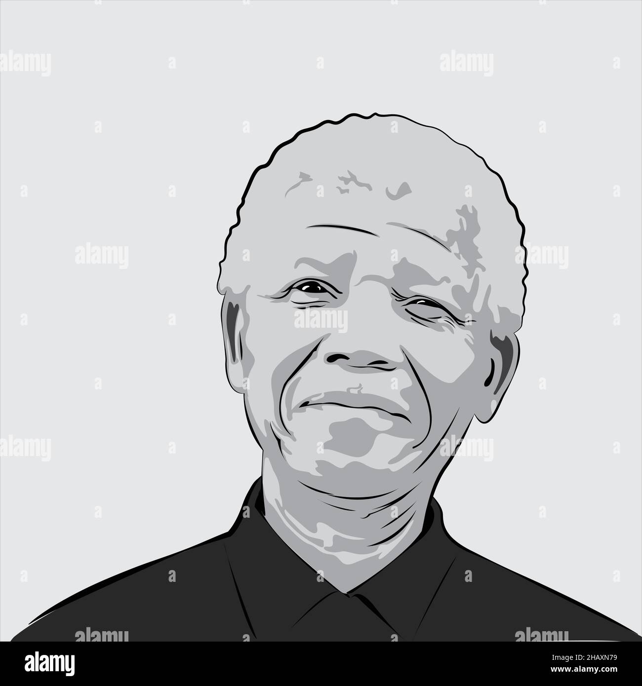 Nelson Mandela war ein südafrikanischer Anti-Apartheid-Revolutionär, politischer Führer und Philanthropist, Präsident von Südafrika von 1994 bis 1999. Stock Vektor