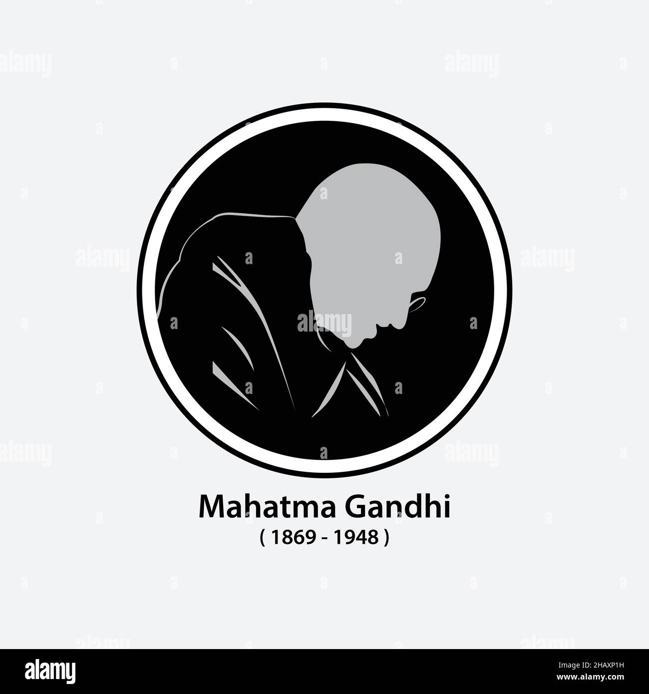 Gandhi, Indiens Vater der Nation. Mahatma Gandhi Vektorbild, Führer der indischen Unabhängigkeitsbewegung gegen die britische Herrschaft. Die beliebtesten Perso Stock Vektor