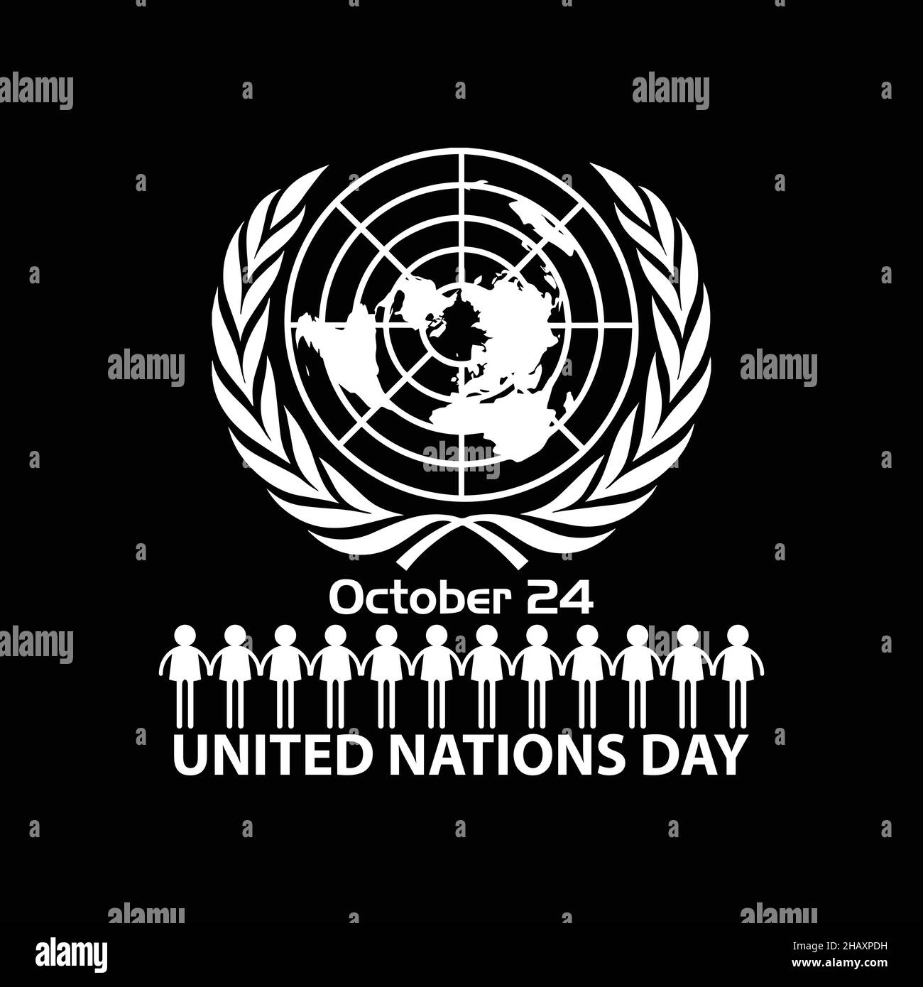 24. Oktober Tag der Vereinten Nationen. Vektorbild des tages der vereinten Nationen Stock Vektor