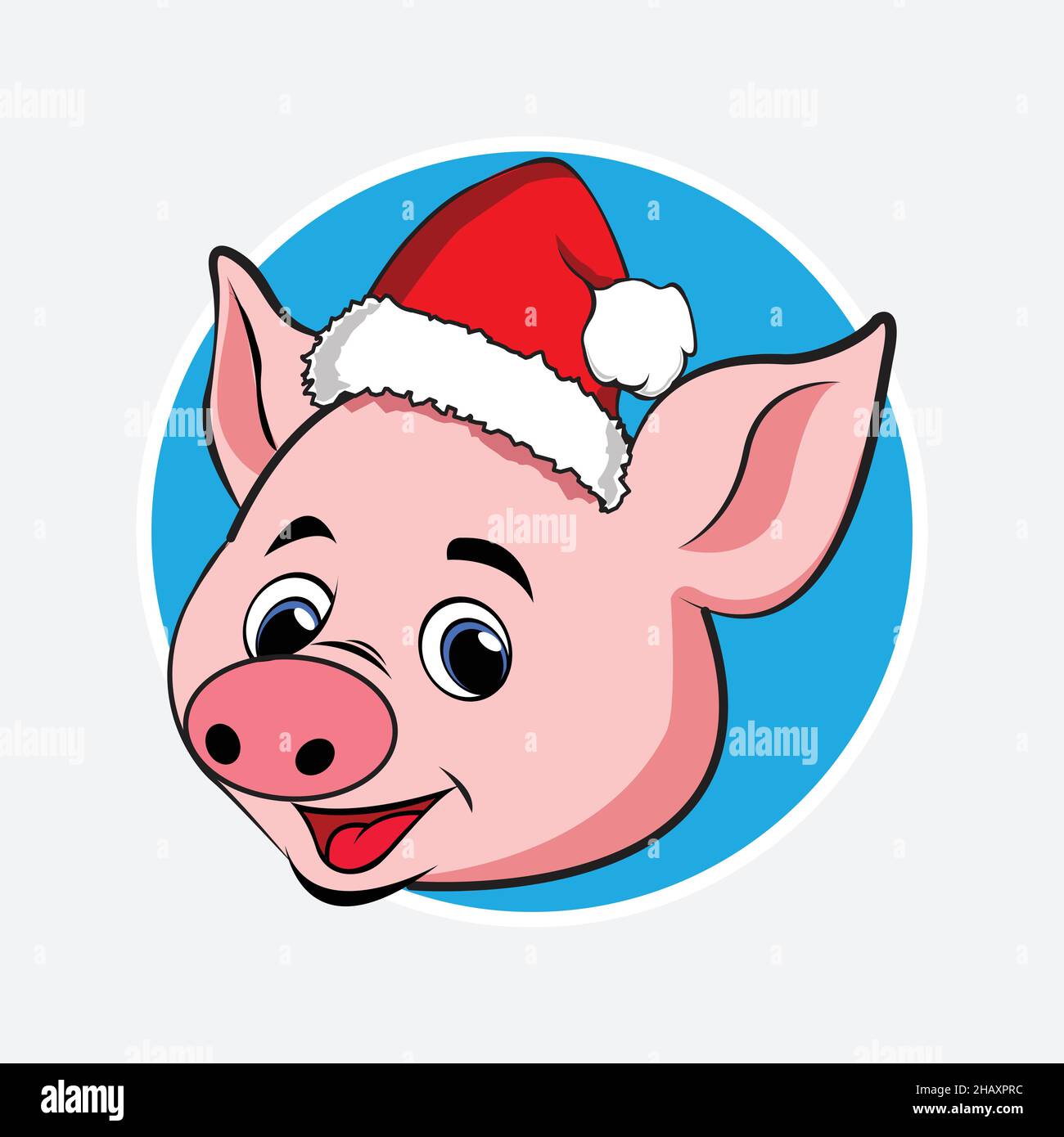 Lächelnd niedlichen rosa Schwein Charakter, Cartoon-Illustration Stock Vektor