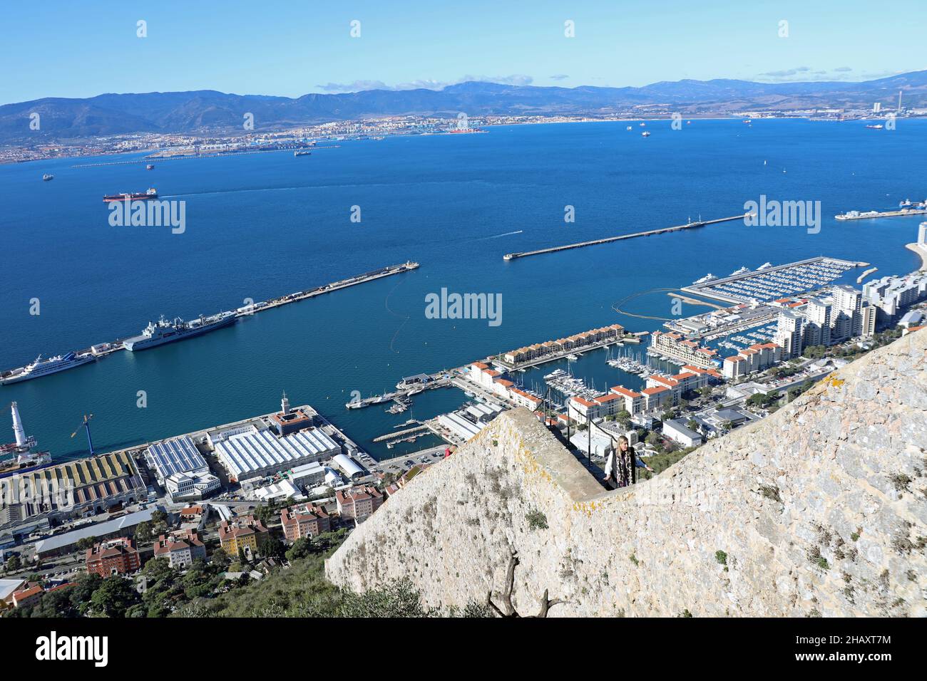 Mauer von Karl V. erbaut 1540 in Gibraltar Stockfoto