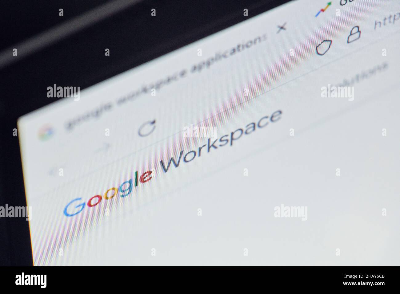 California, Vereinigte Staaten - 25 November 2021: Google Workspace Webseite auf Computer-Monitor. Sammlung von Cloud Computing, Produktivität und Stockfoto