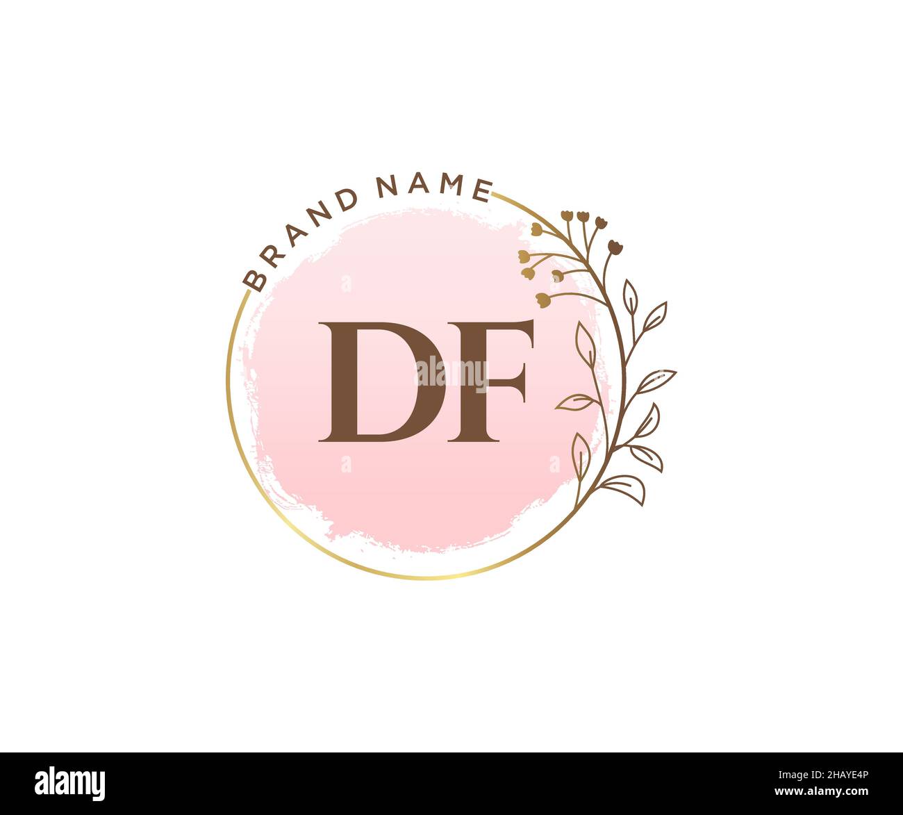 Feminines DF-Logo. Verwendbar für Natur, Salon, Spa, Kosmetik und Beauty Logos. Flaches Vektor-Logo-Design-Template-Element. Stock Vektor