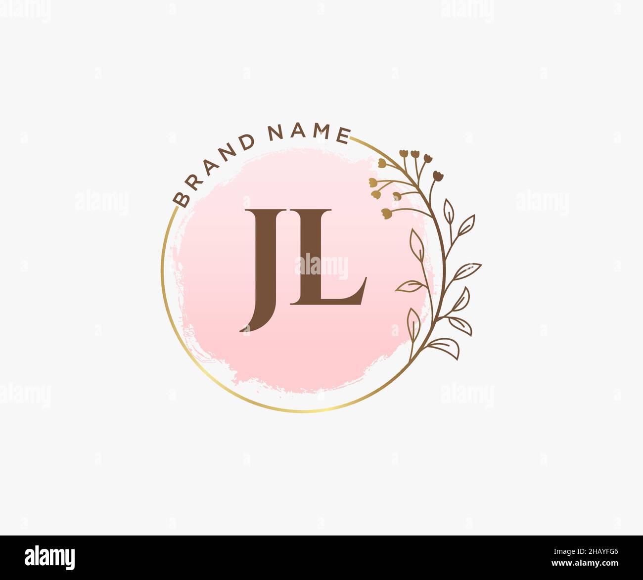 JL feminines Logo. Verwendbar für Natur, Salon, Spa, Kosmetik und Beauty Logos. Flaches Vektor-Logo-Design-Template-Element. Stock Vektor