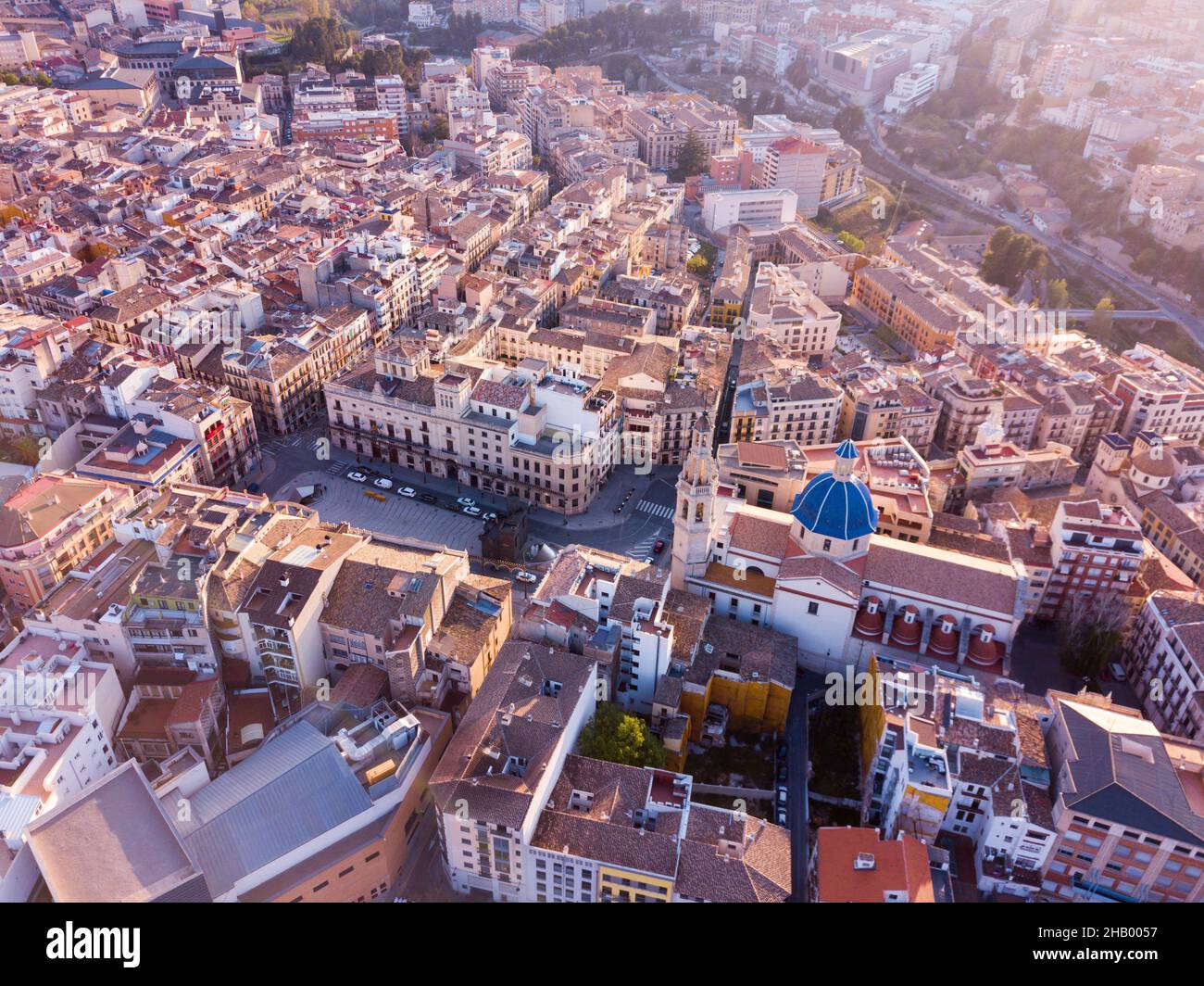 Blick von der Drohne von Alcoy Stockfoto