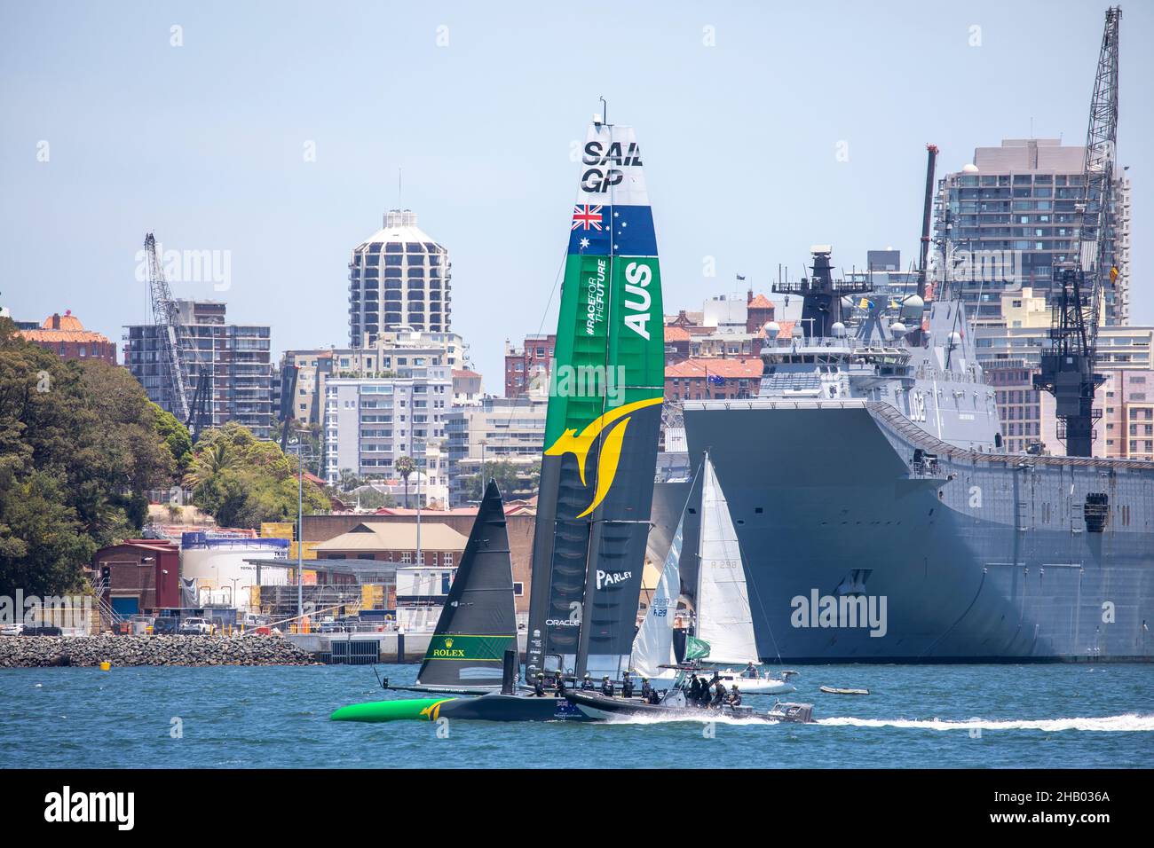 SailGP kehrt am 17th./18th. Dezember zum siebten Event der Saison 2 in den Hafen von Sydney zurück, wo die australischen SailGP-Meister der Saison 1 an der Spitze stehen Stockfoto