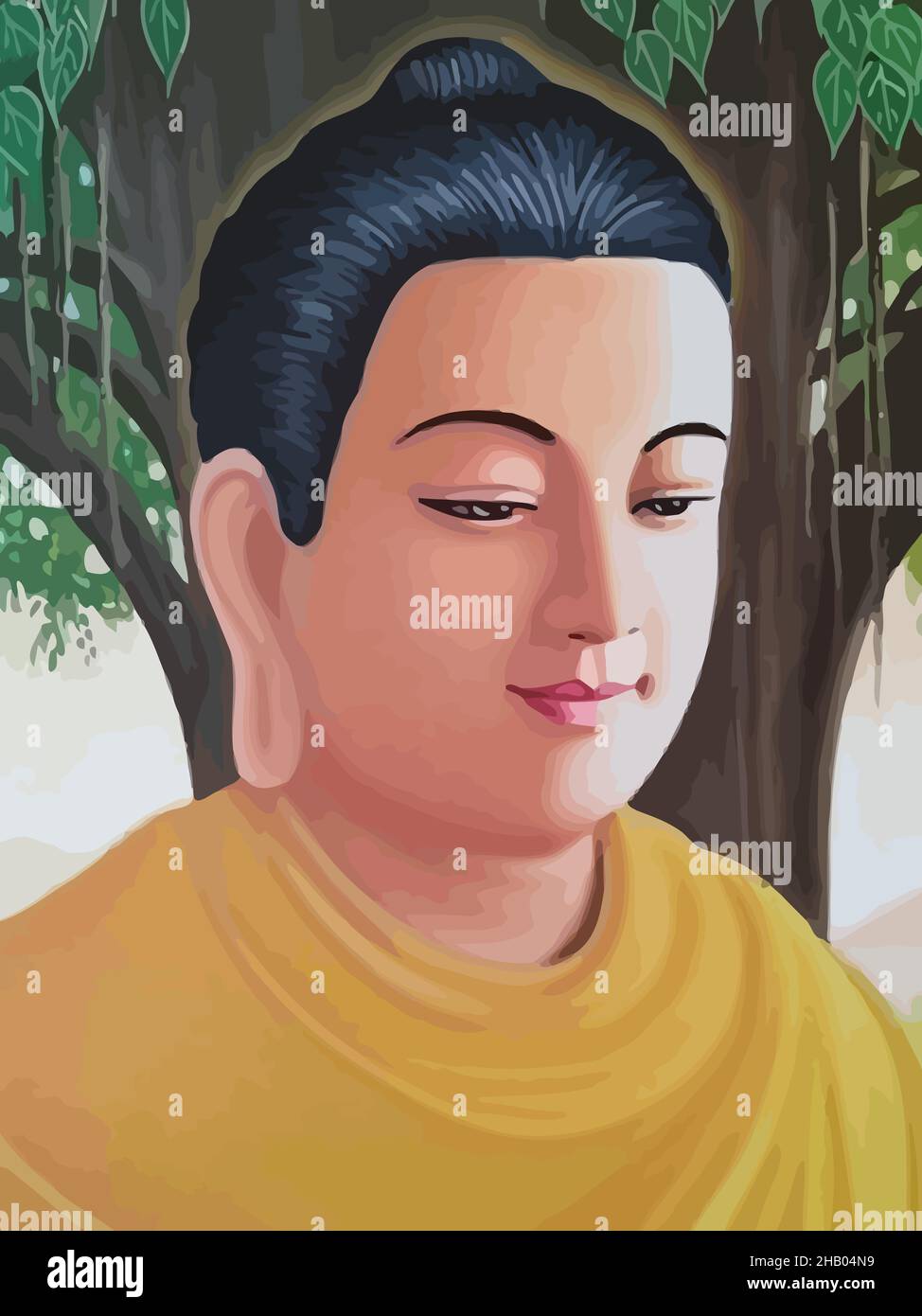 Buddha Frieden Weisheit Meditation erleuchtete Position Abbildung Stockfoto
