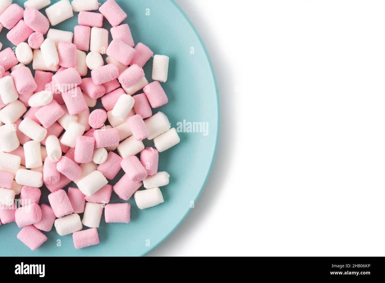 Süßes Sumpflaibchen Topping isoliert auf weißem Hintergrund Stockfoto