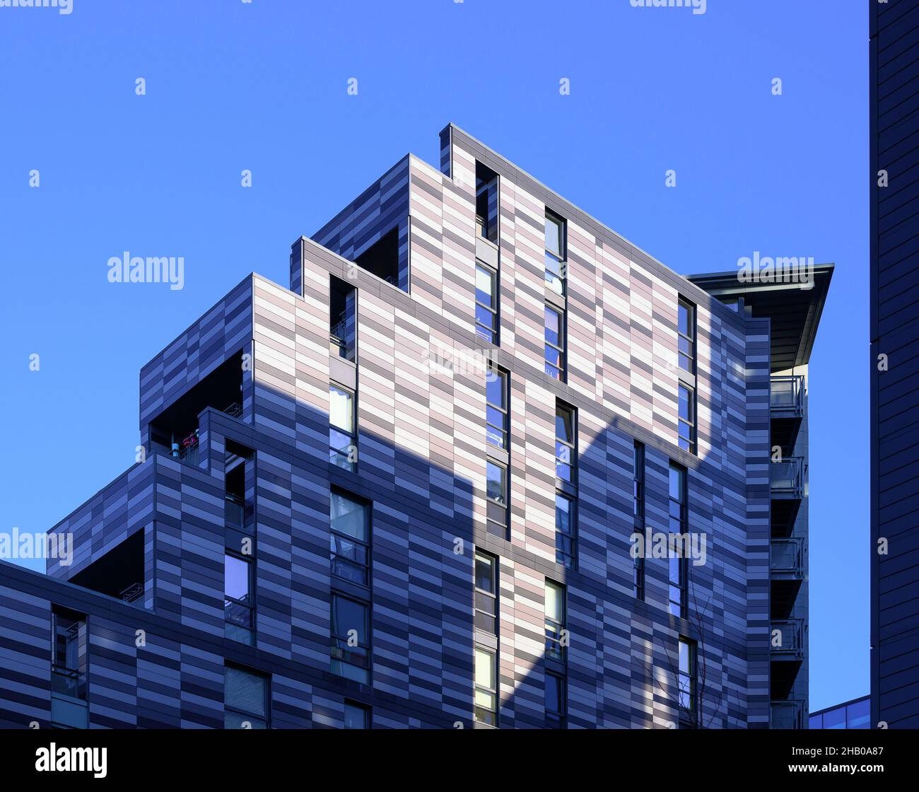 Edinburgh, Schottland, Großbritannien - Wohnungsentwicklung (Quartermile Wohn- und Geschäftsentwicklung) von Richard Murphy Architects Stockfoto