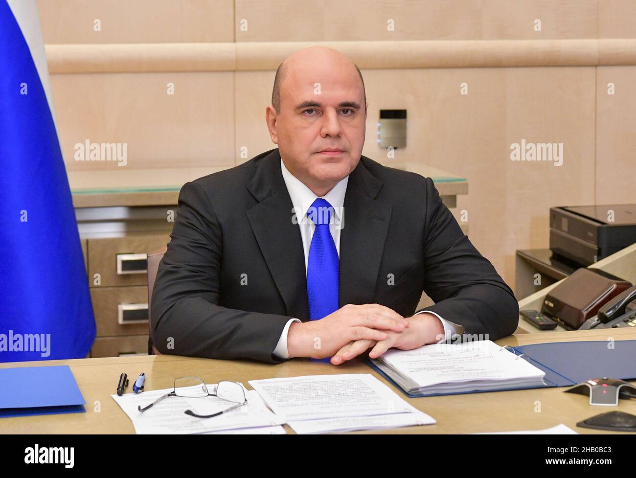 Moskau Russland 16th Dez 2021 Russlands Premierminister Michail Mishustin Halt Eine Videokonferenz Der Russischen Regierung Im Reprasentantenhaus Der Russischen Regierung Ab Quelle Alexander Astafyev Pool Tass Alamy Live News Stockfotografie Alamy