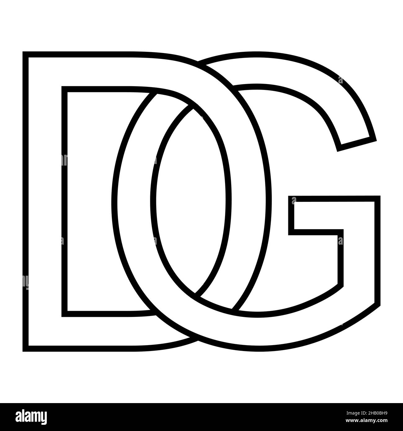 Logo Zeichen dg gd Symbol Zeichen Zeilensprungzeichen d g Stock Vektor