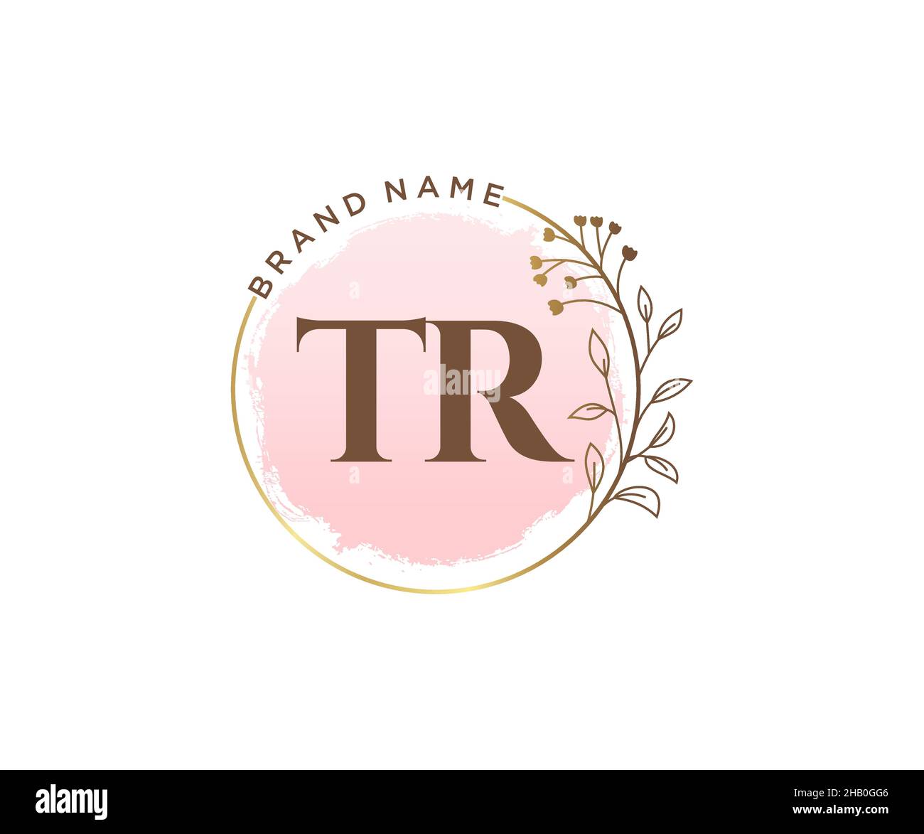 TR feminines Logo. Verwendbar für Natur, Salon, Spa, Kosmetik und Beauty Logos. Flaches Vektor-Logo-Design-Template-Element. Stock Vektor