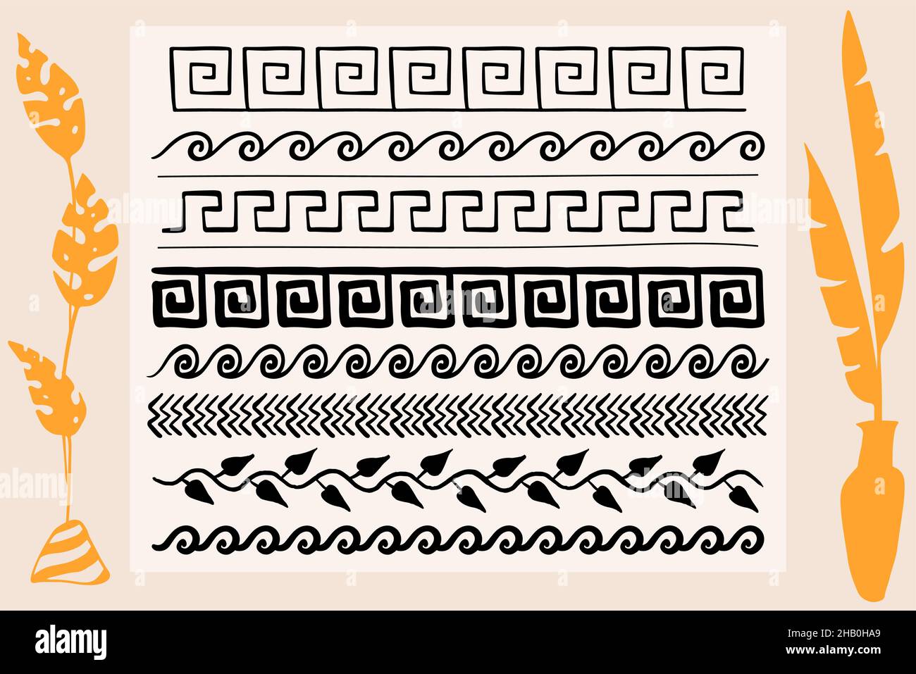 Vektor-Set von griechischen nahtlose Muster Hintergrund. BAncient Ornament Stock Vektor