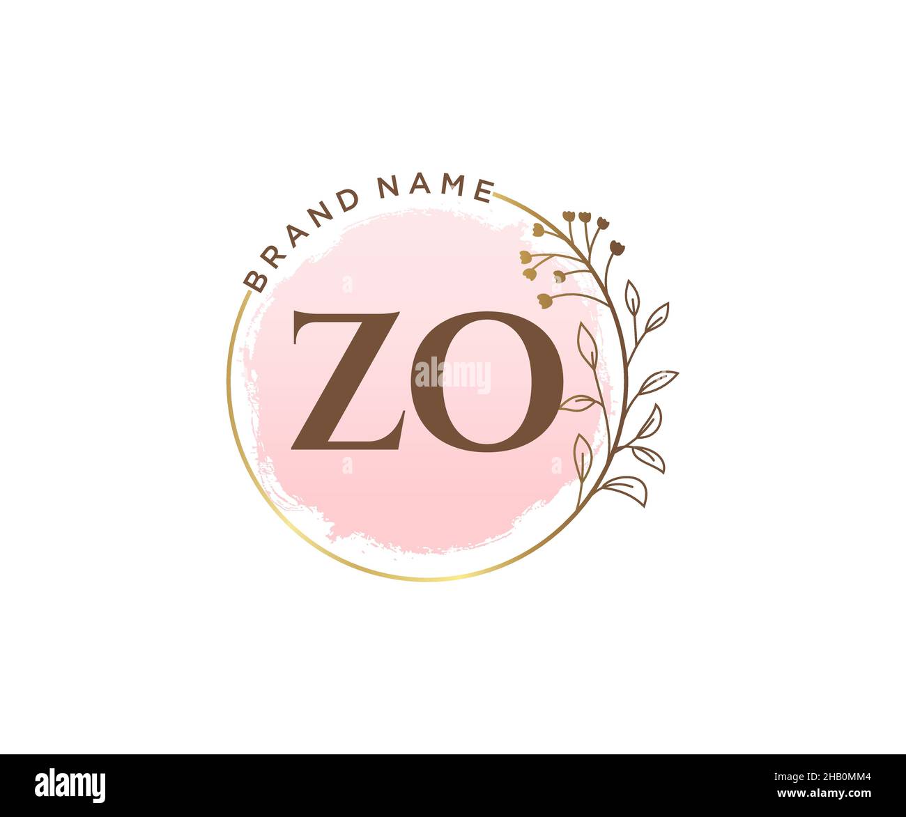 FEMININES ZO-Logo. Verwendbar für Natur, Salon, Spa, Kosmetik und Beauty Logos. Flaches Vektor-Logo-Design-Template-Element. Stock Vektor