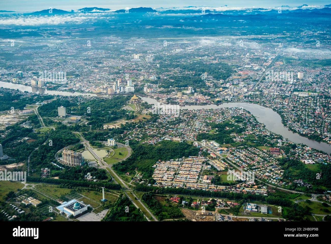 Blick auf Kuching, Hauptstadt von Sarawak Stockfoto