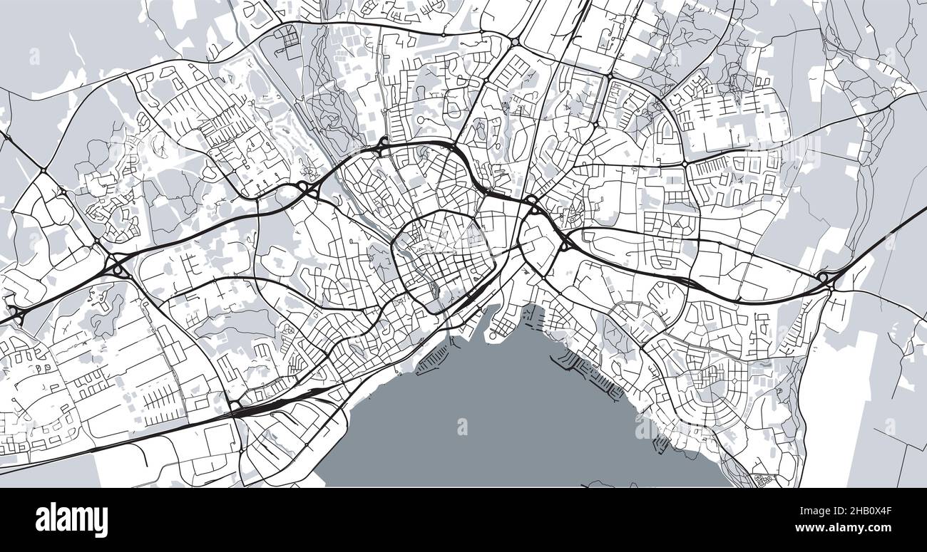 Städtischer Vektor-Stadtplan von Vasteras, Schweden, Europa Stock Vektor