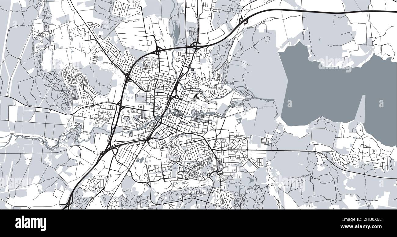 Städtischer Vektor-Stadtplan von Orebro, Schweden, Europa Stock Vektor
