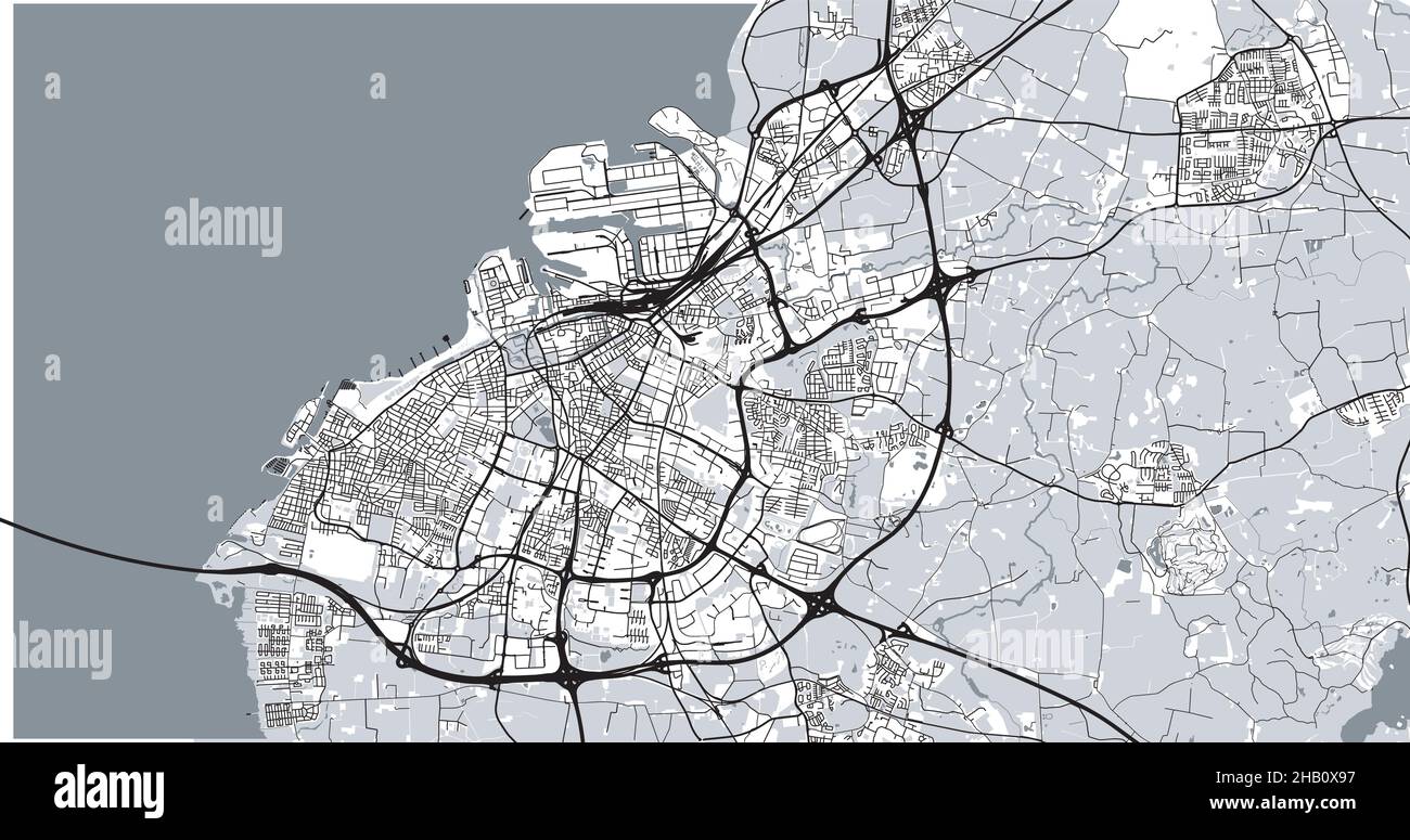 Stadtvektor Stadtplan von Malmö, Schweden, Europa Stock Vektor