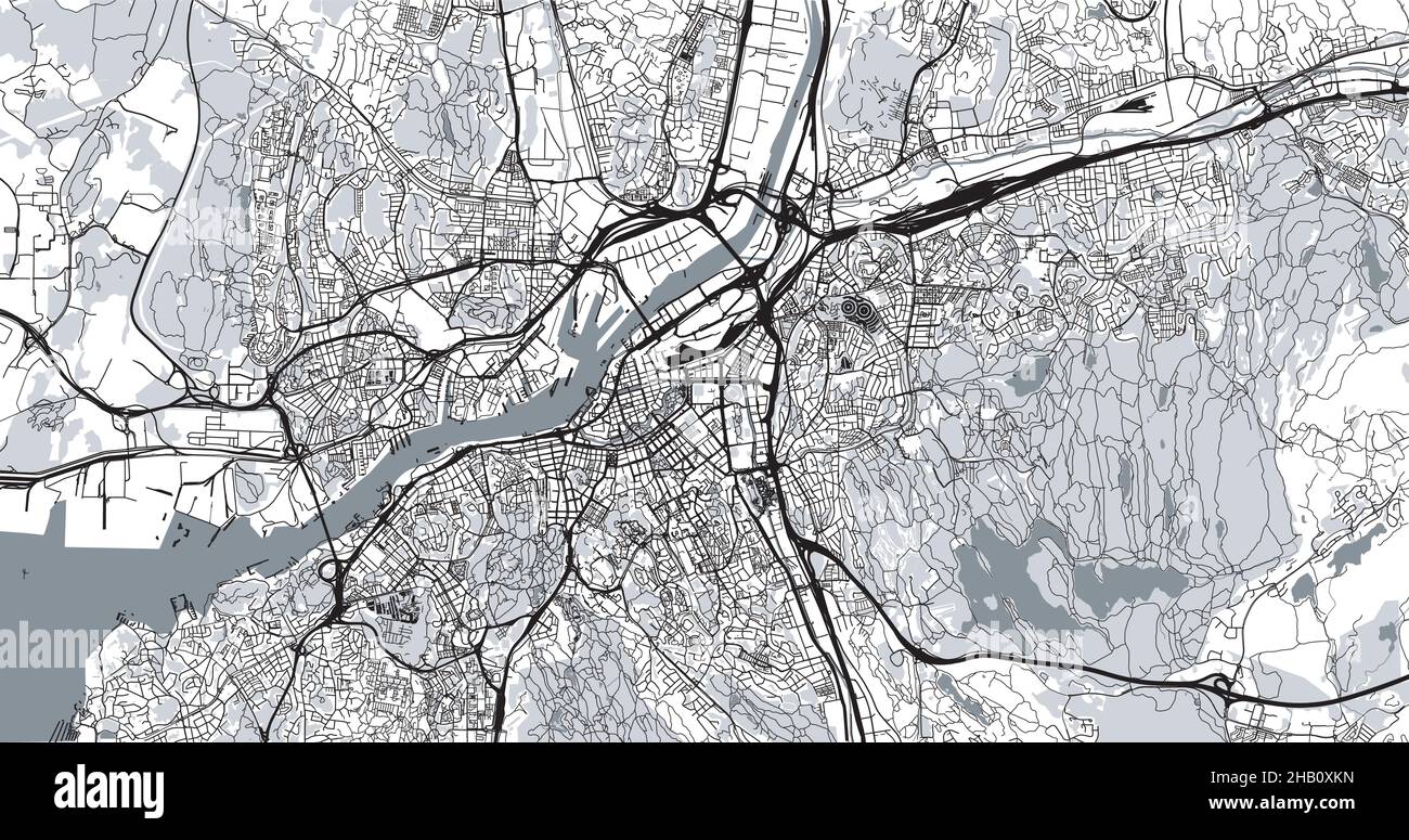 Städtischer Vektor-Stadtplan von Göteborg, Schweden, Europa Stock Vektor