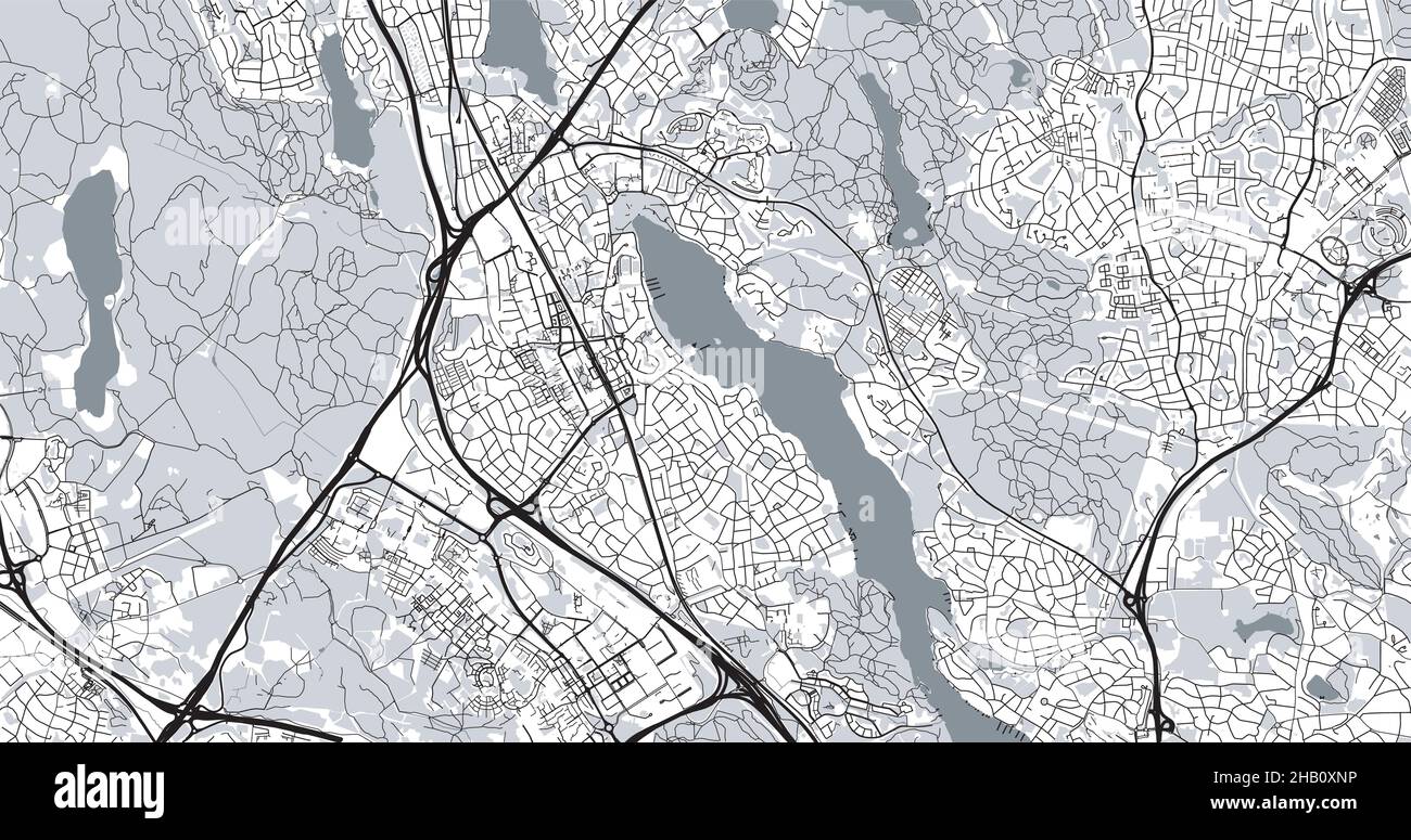 Städtischer Vektor-Stadtplan von Sollentuna, Schweden, Europa Stock Vektor