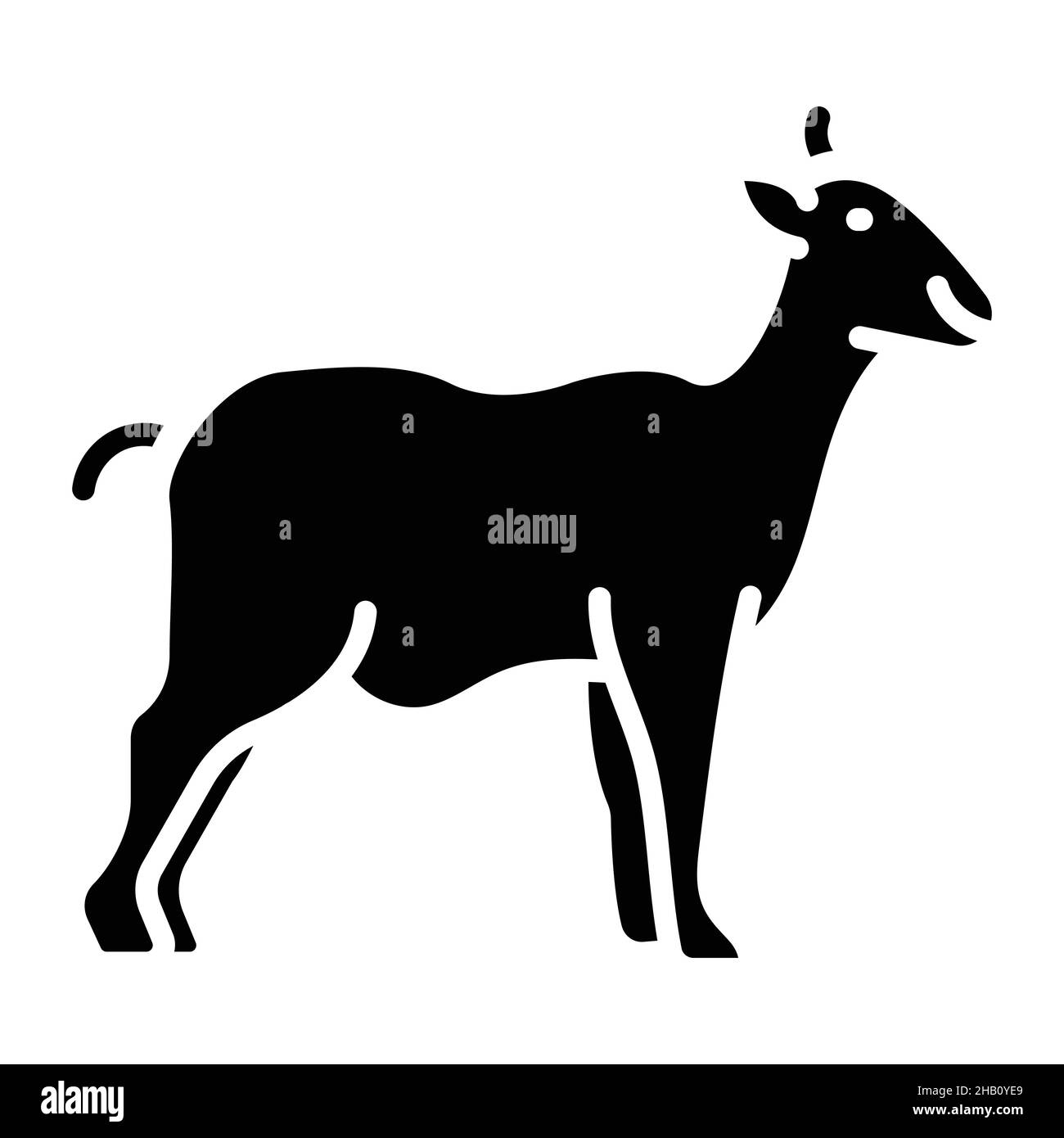 Ziegenglyphen-Symbol Tiervektor Stock Vektor