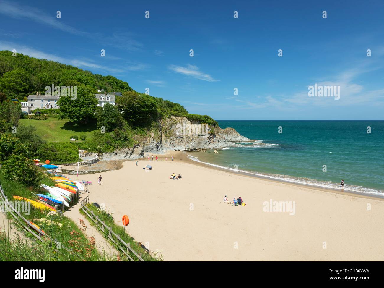 Dolwen Beach, Aberporth, Cardigan Bay, Ceredigion, Wales, Großbritannien, Europa Stockfoto