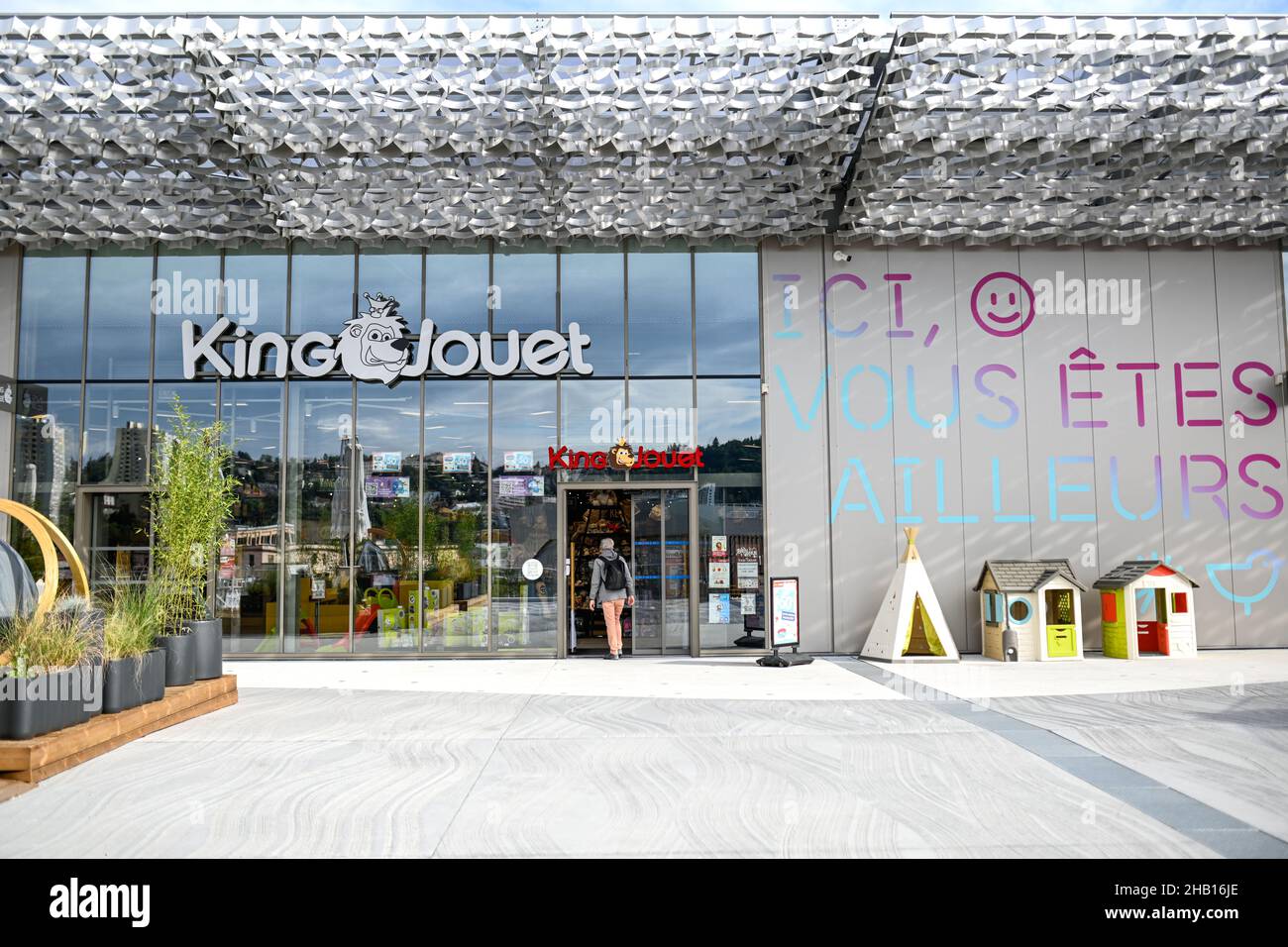 Spielzeugladen King Jouet im Einkaufszentrum „Steel“ in Saint-Etienne (Südostfrankreich) Stockfoto