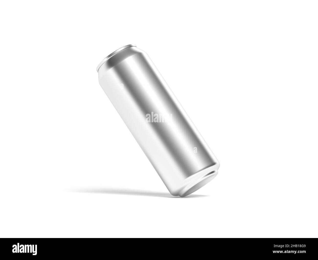 Aluminium kann auf weißem Hintergrund isoliert werden. Bier oder Soda. Leer. Leer. 3D Abbildung. Stockfoto