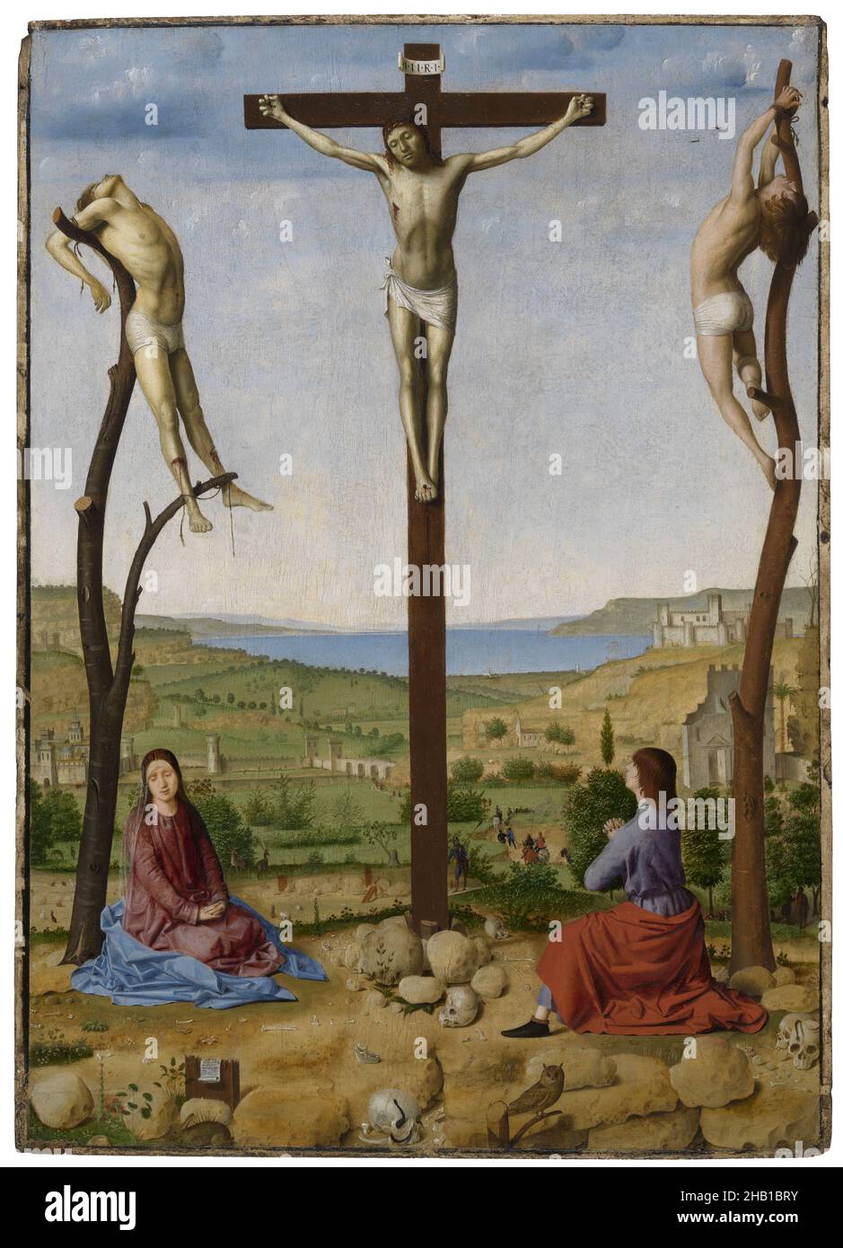 Kalvarienberg, Antonello da Messina, 1475, Malerei, 1475, Belgische Kunst Stockfoto