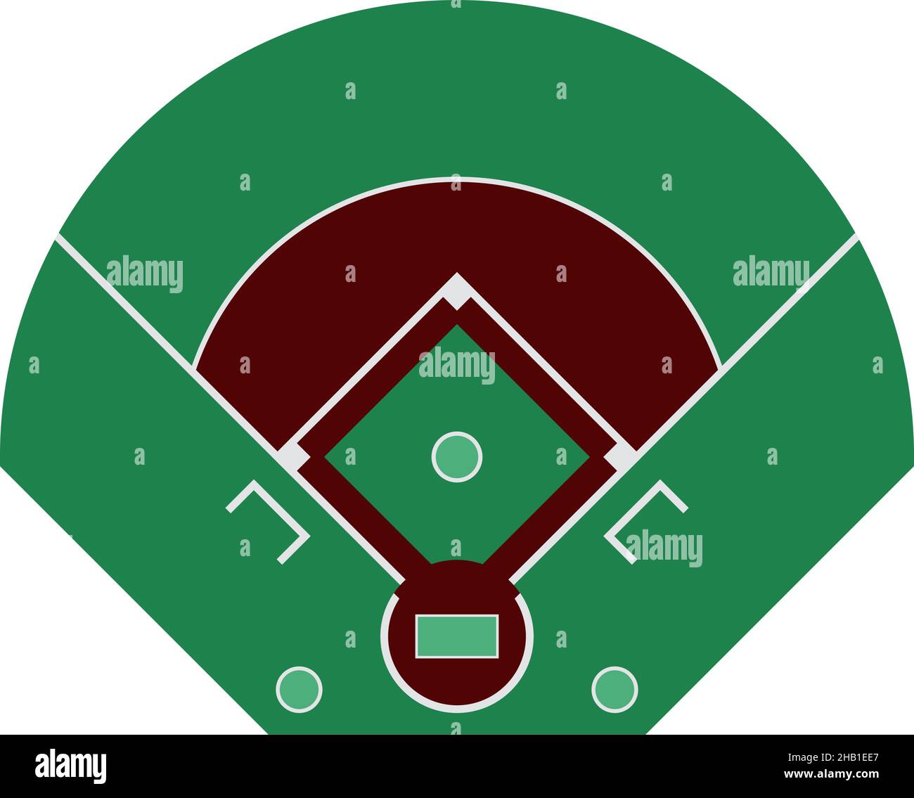 Symbol Für Die Luftansicht Des Baseballfelds. Flaches Farbdesign. Vektorgrafik. Stock Vektor