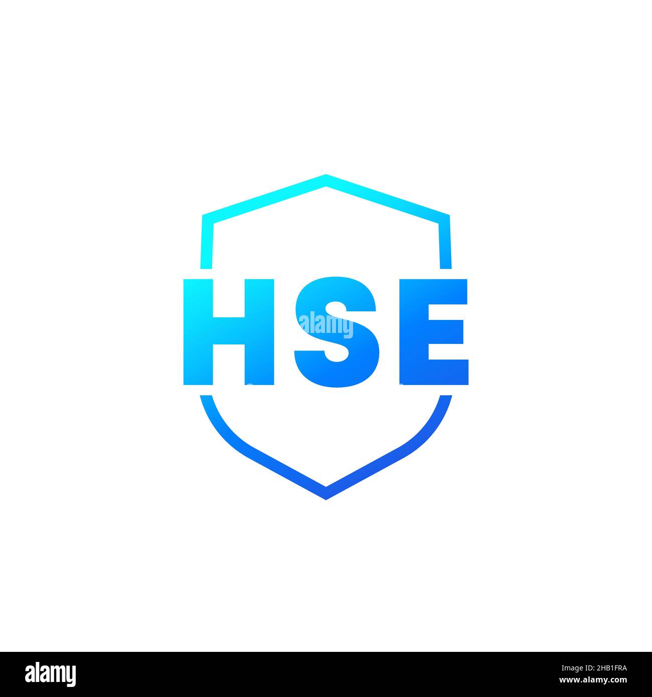 HSE-Symbol mit Schild und Vektor-Design Stock Vektor