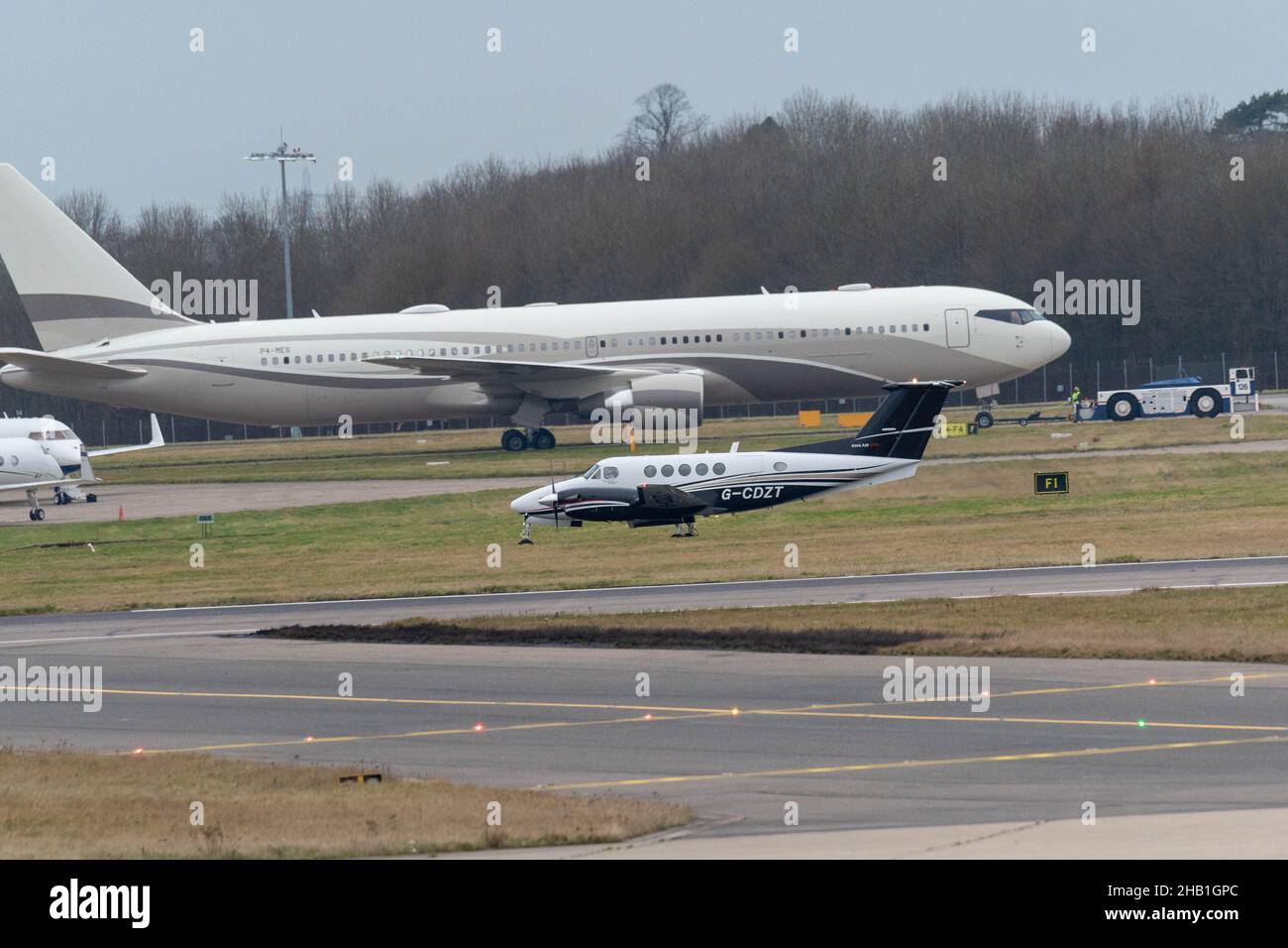 Stansted Airport, Essex, Beech B200 Super King Air, Stockfoto