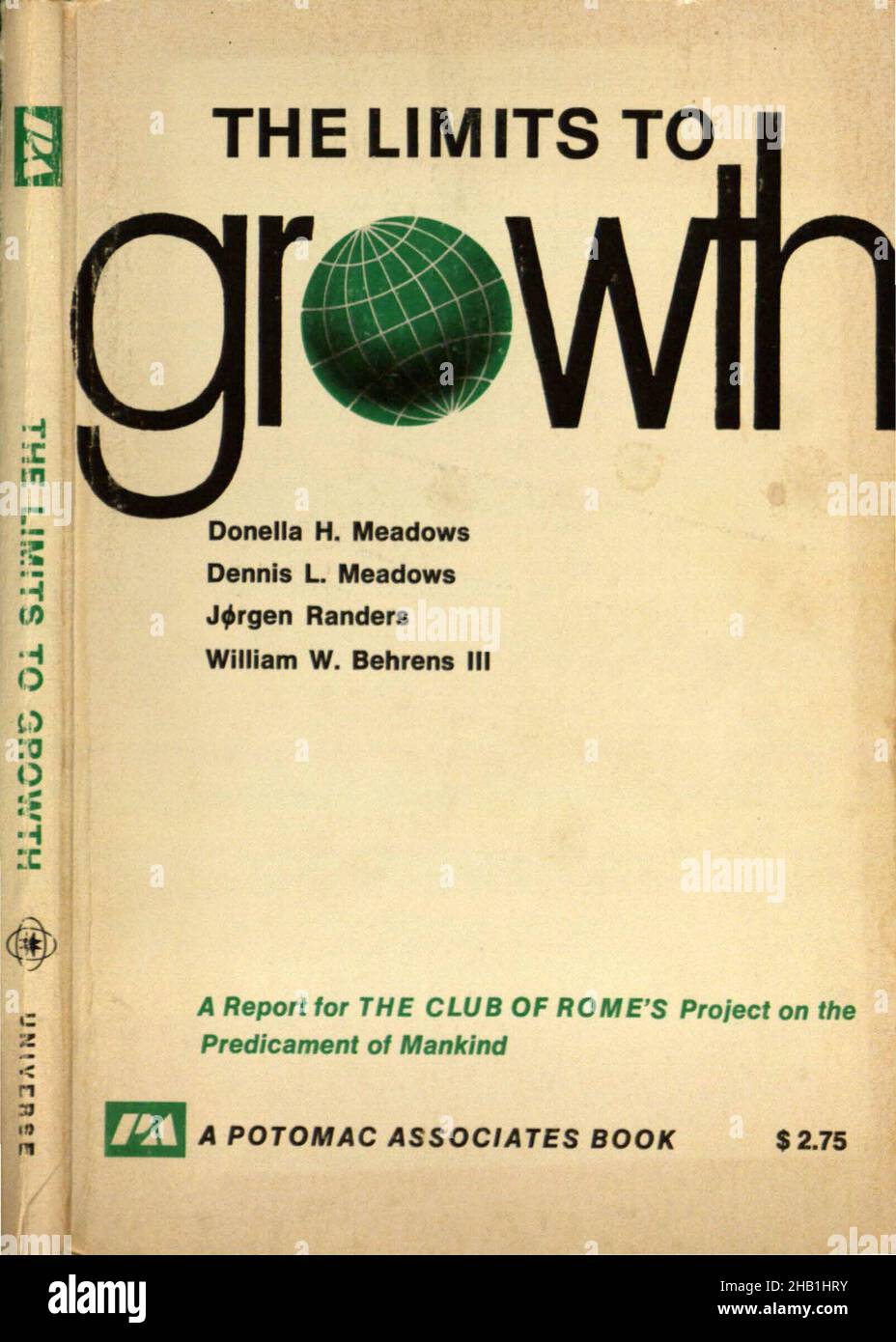 The Limits to Growth (LTG) ist ein Bericht aus dem Jahr 1972 über das exponentielle Wirtschafts- und Bevölkerungswachstum mit endlicher Ressourcenversorgung, der durch Computersimulationen untersucht wurde. Die Studie verwendete das Computermodell von World3, um die Folgen von Interaktionen zwischen der Erde und dem menschlichen System zu simulieren. Das Modell basierte auf der Arbeit von Jay Forrester vom mit:?21? Wie in seinem Buch World Dynamics beschrieben. Stockfoto